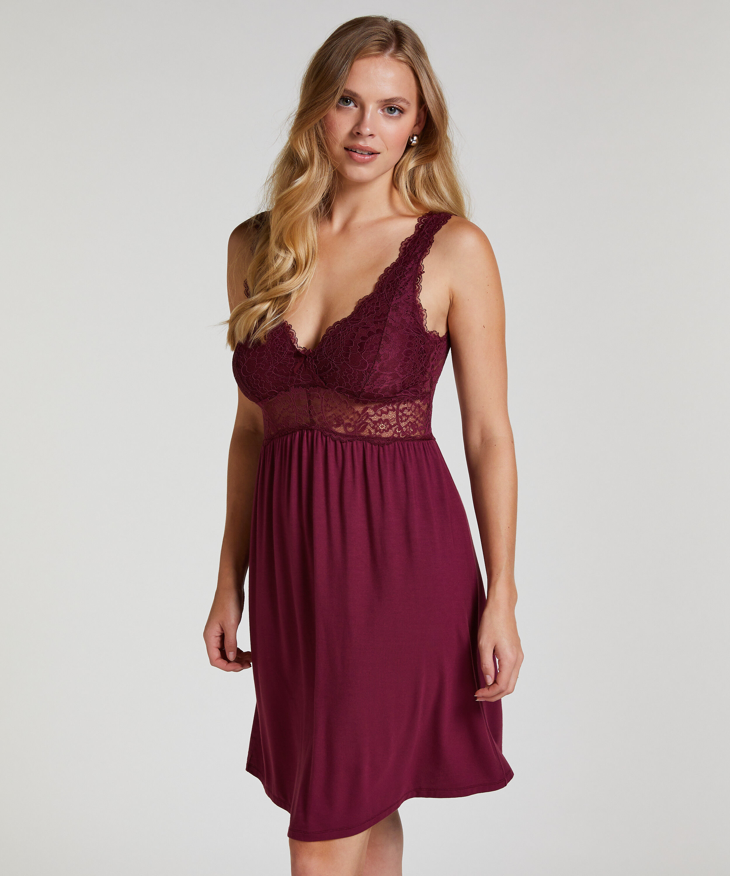 Slipdress Nora Lace, Paars Slipdress Nora Lace, Paars