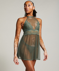 Baby doll Halter lace, Groen