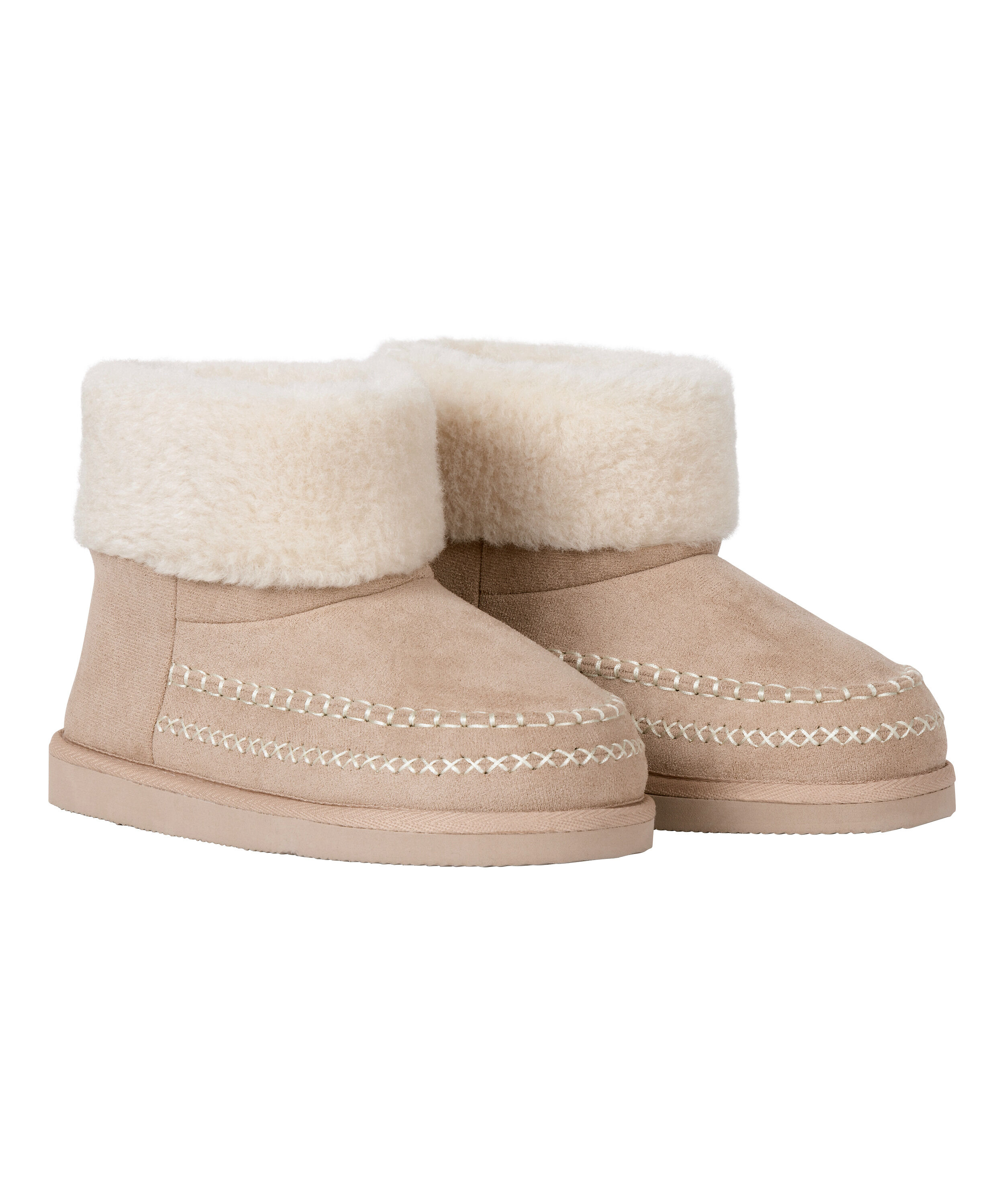 62451 Luiaard Izzy Icetumbler-pantoffels, maat 36-39 (M), beige, warm knuffeldier pantoffels van pluche voor kinderen en volwassenen, dierenschoenen met antislipzool, slippers