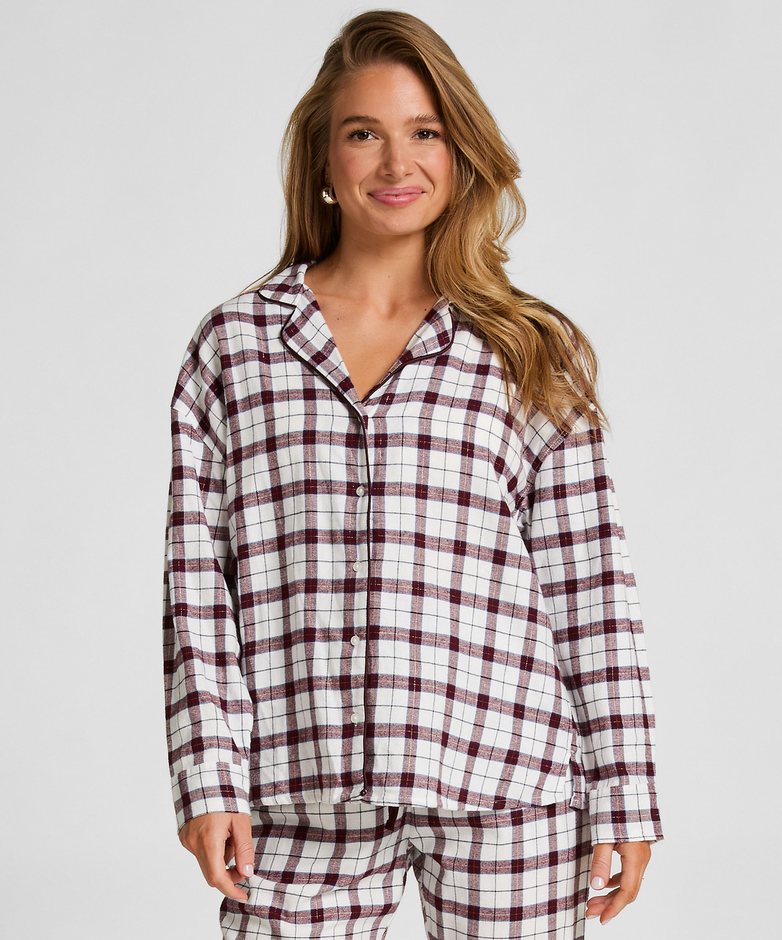 Pyjamatop Flannel, Wit