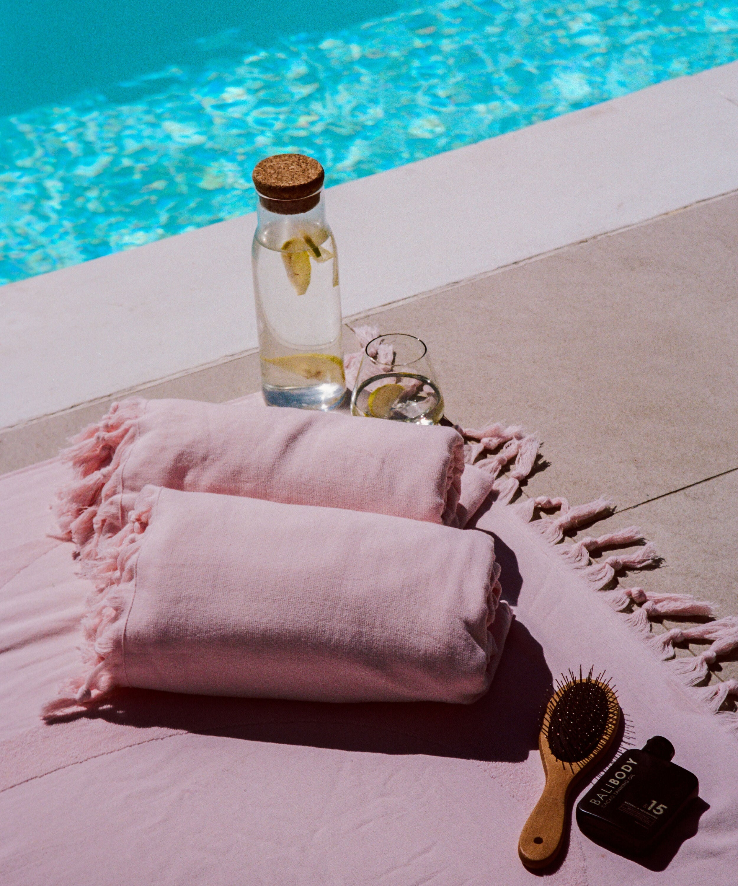 Branded Cotton Towel, Roze