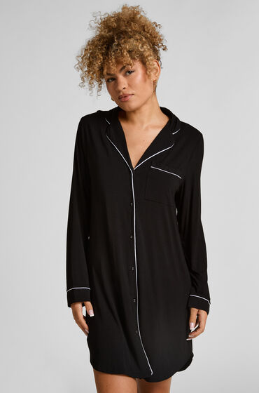 Hunkemöller Nachthemd Jersey Essential Zwart