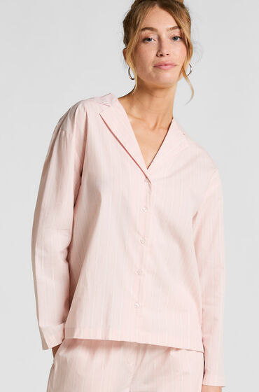 Hunkemöller Pyjamatop Katoen Poplin Roze