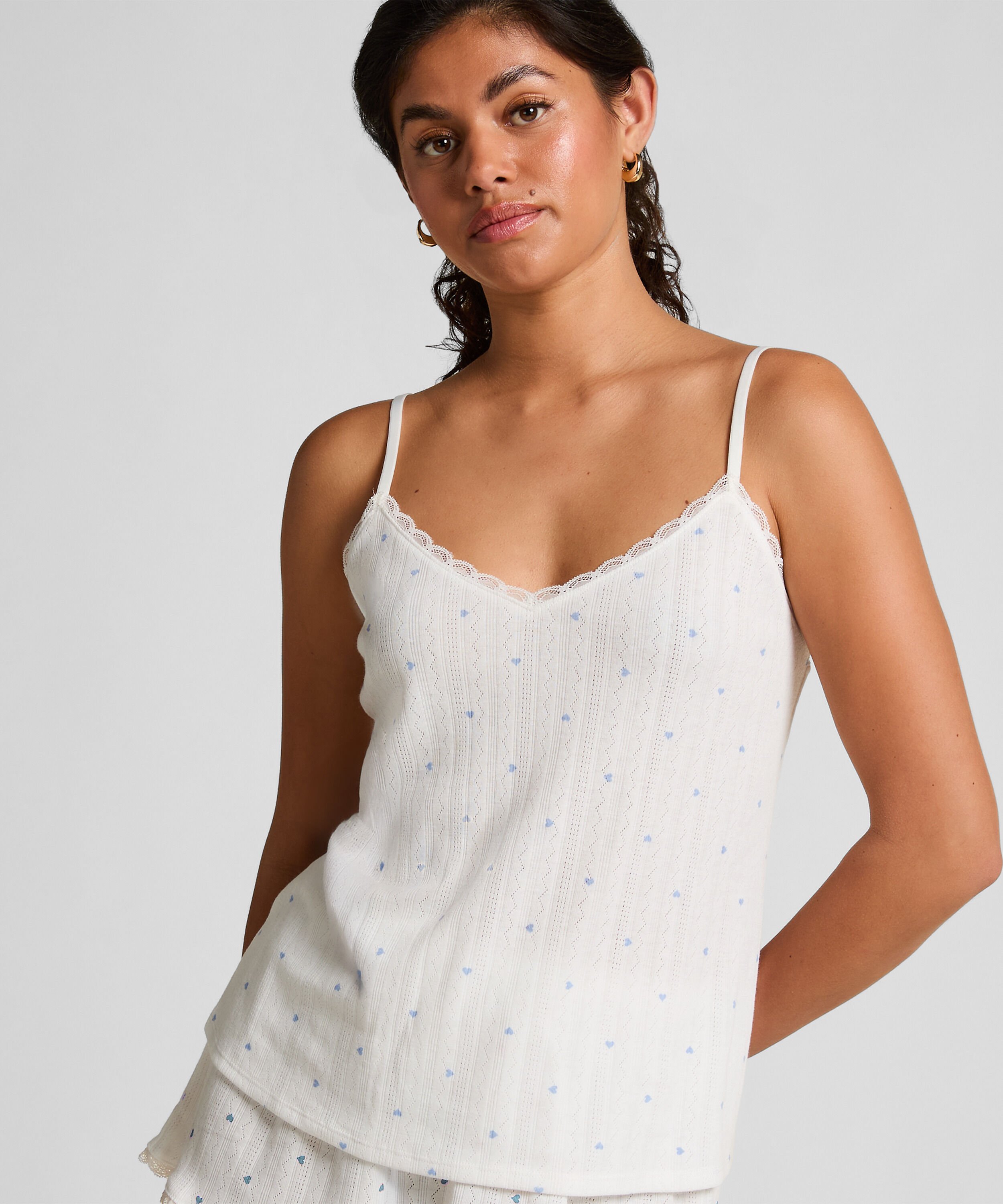 Top cami Lace, Blauw