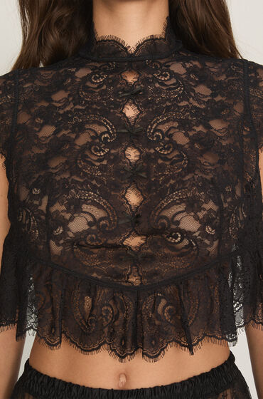 Hunkemöller Top Allover Lace Legacy Zwart