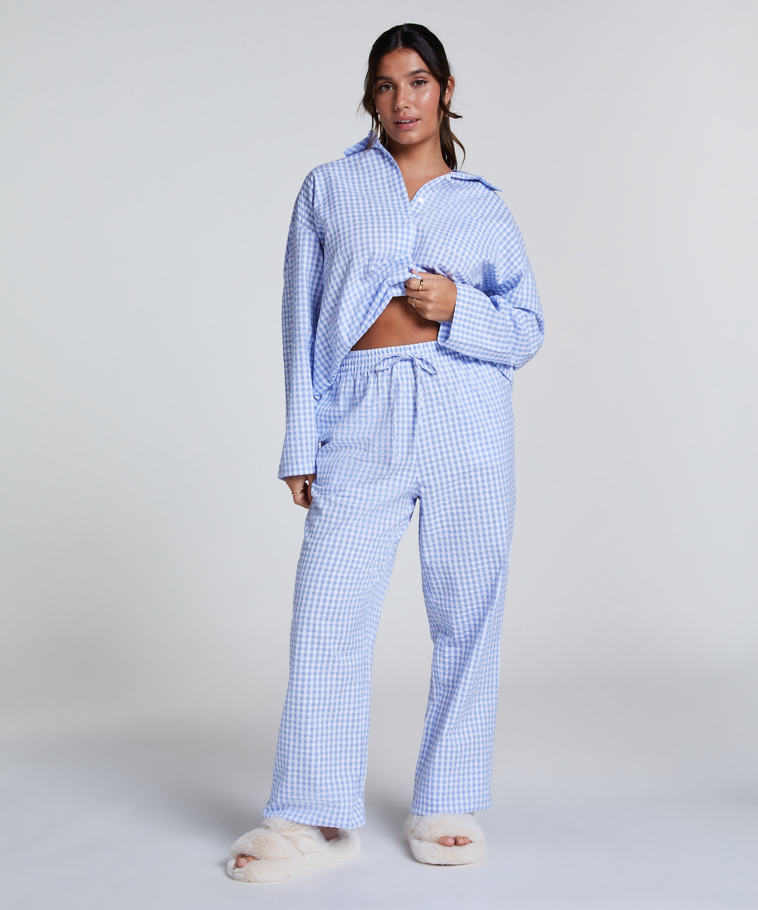 Pyjamabroek Katoen, Blauw