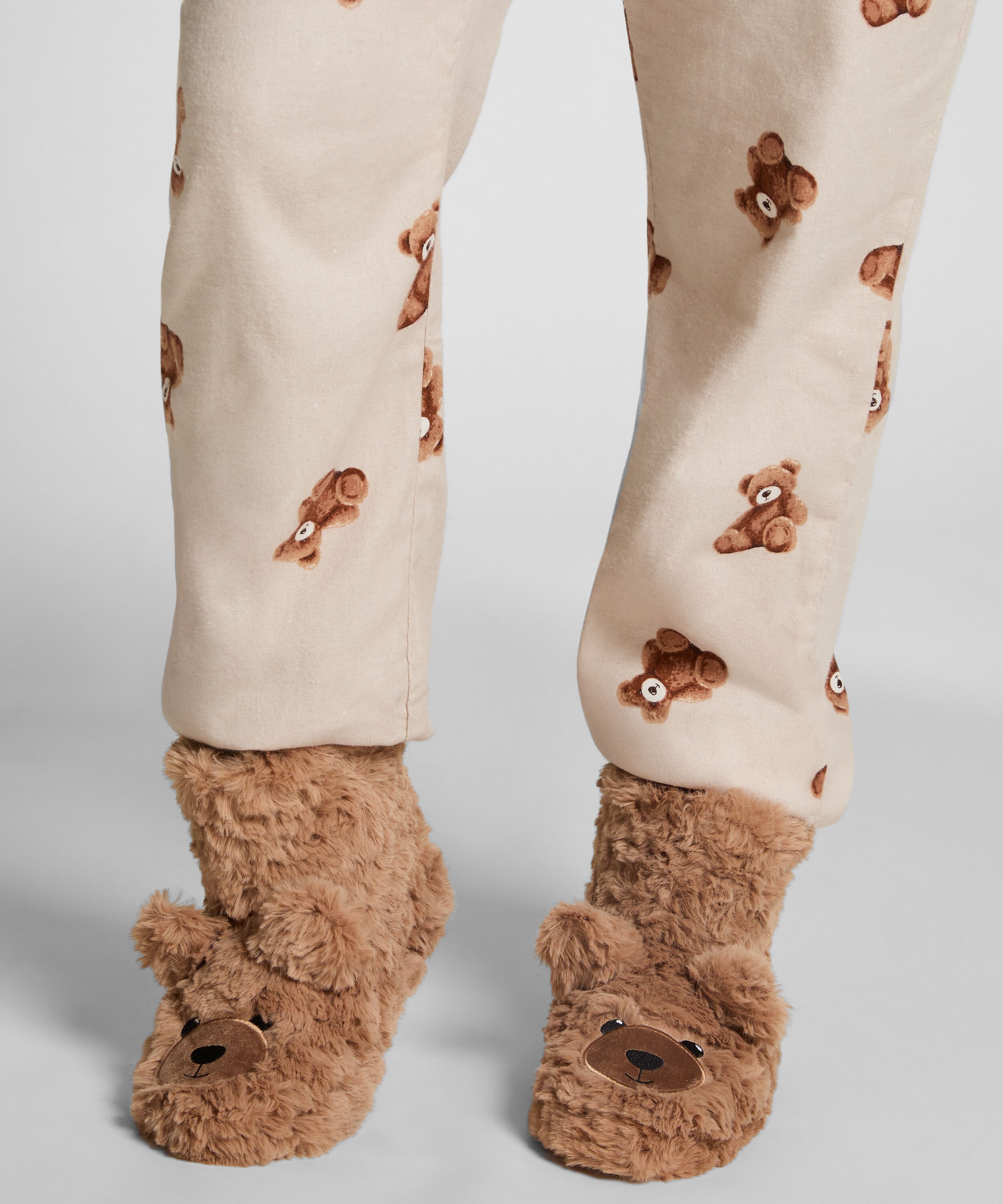 Sloffen Teddy Beer, Beige