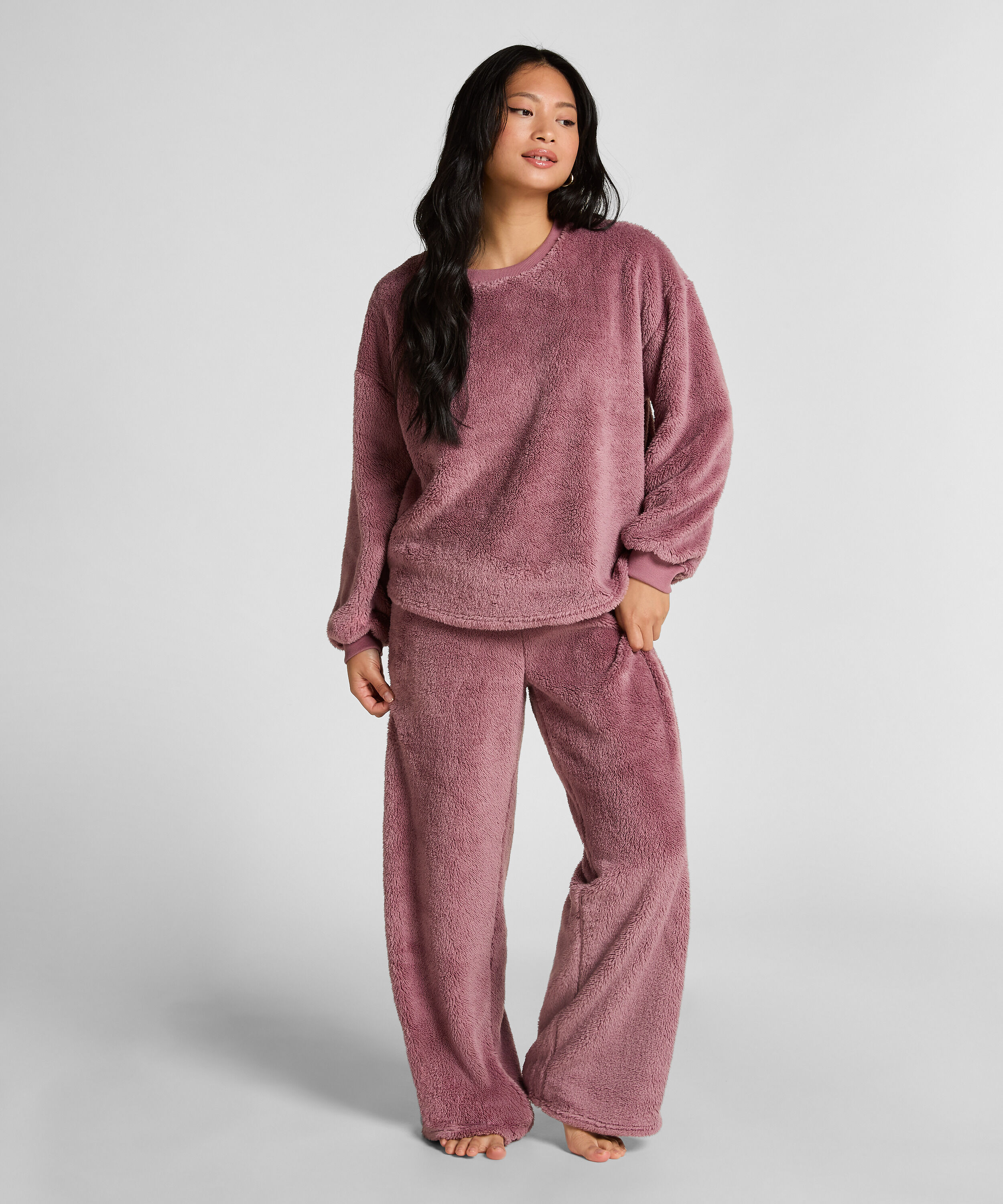 Broek Fluffy Fleece, Roze Broek Fluffy Fleece, Roze