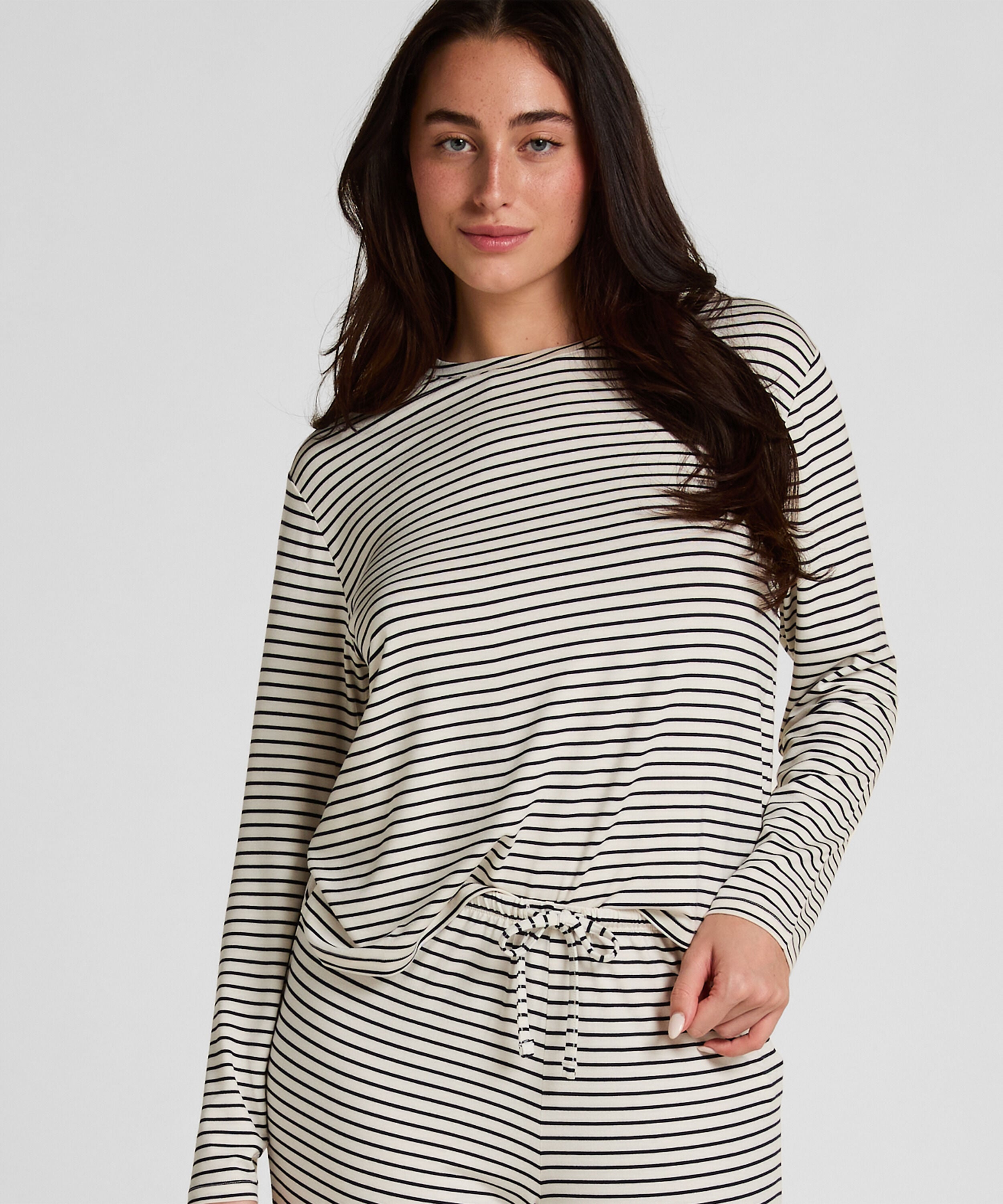 Pyjama Top Loose Jersey, Wit Pyjama Top Loose Jersey, Wit