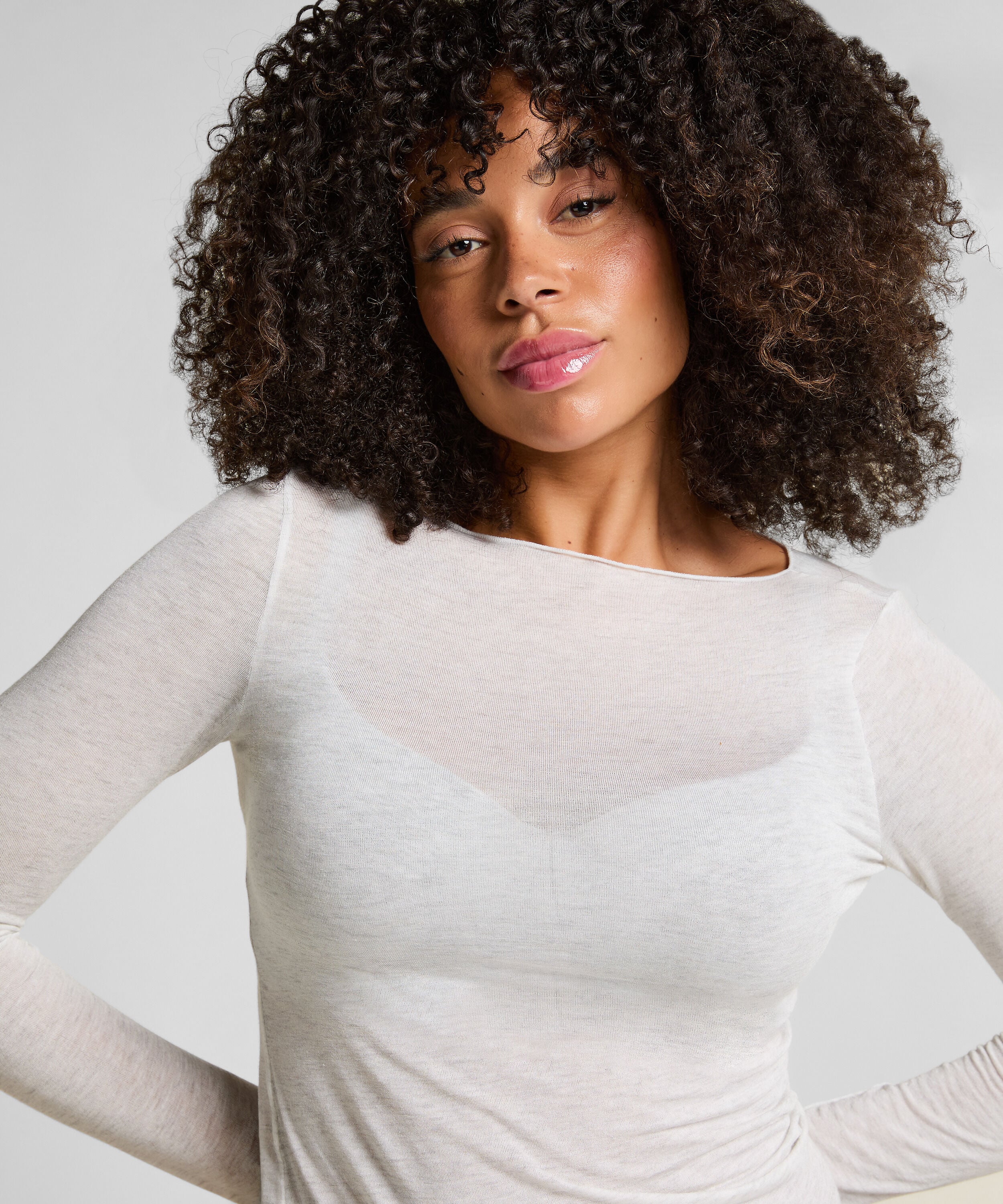 super soft Boothals Shirt met Cashmere, Grijs super soft Boothals Shirt met Cashmere, Grijs