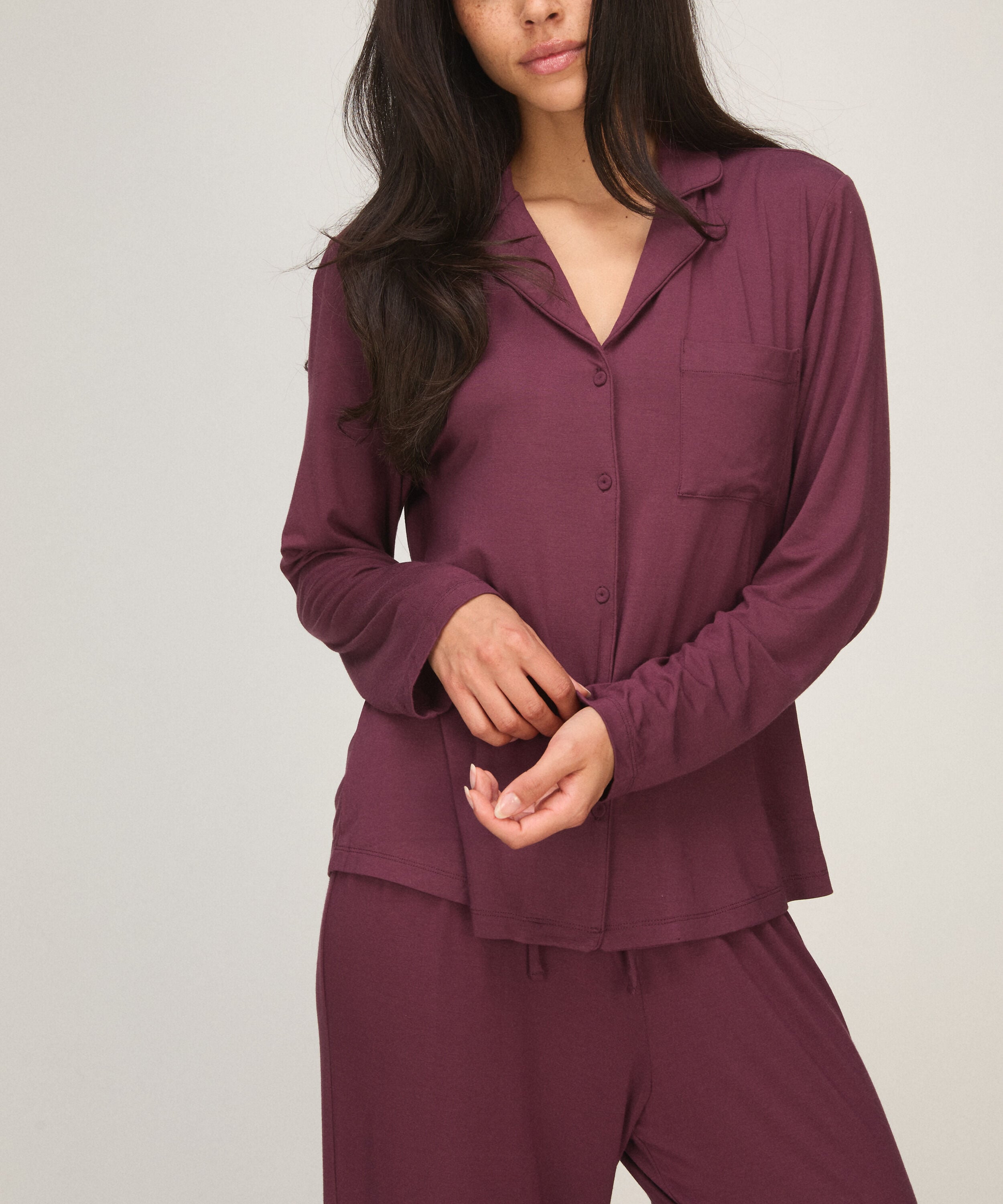 Pyjama Jacket Essential, Paars Pyjama Jacket Essential, Paars