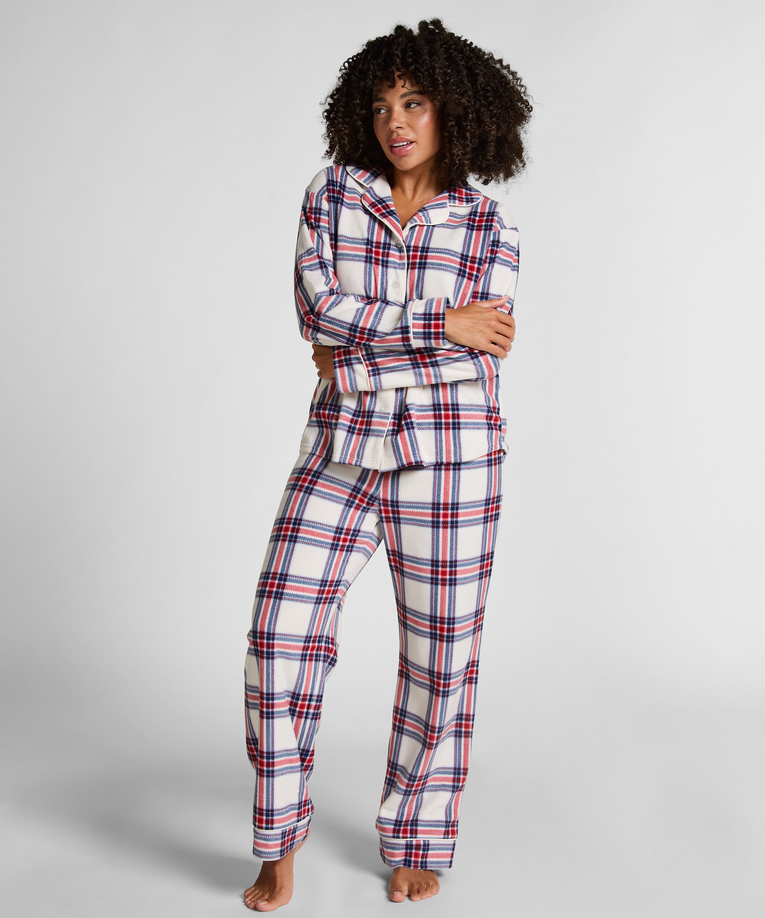 Polar fleece pyjamaset, Wit Polar fleece pyjamaset, Wit