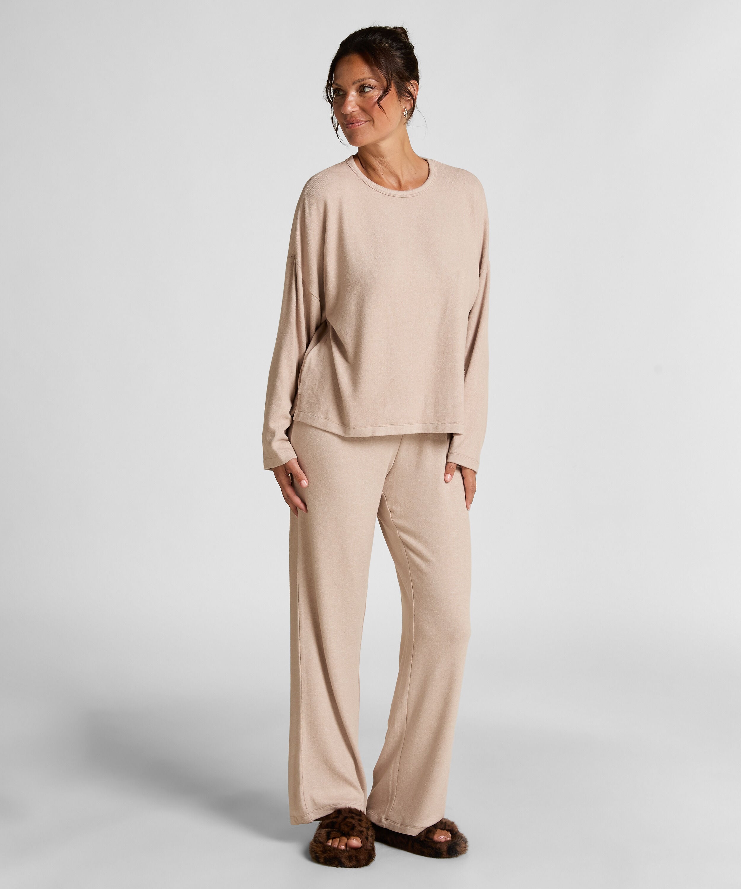 Broek Brushed Jersey, Beige
