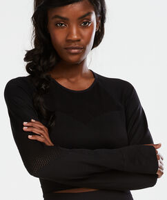 HKMX Sport croptop Roundknit, Zwart