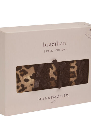 Hunkemöller Multipack Katoenen Brazilian Slips Bruin