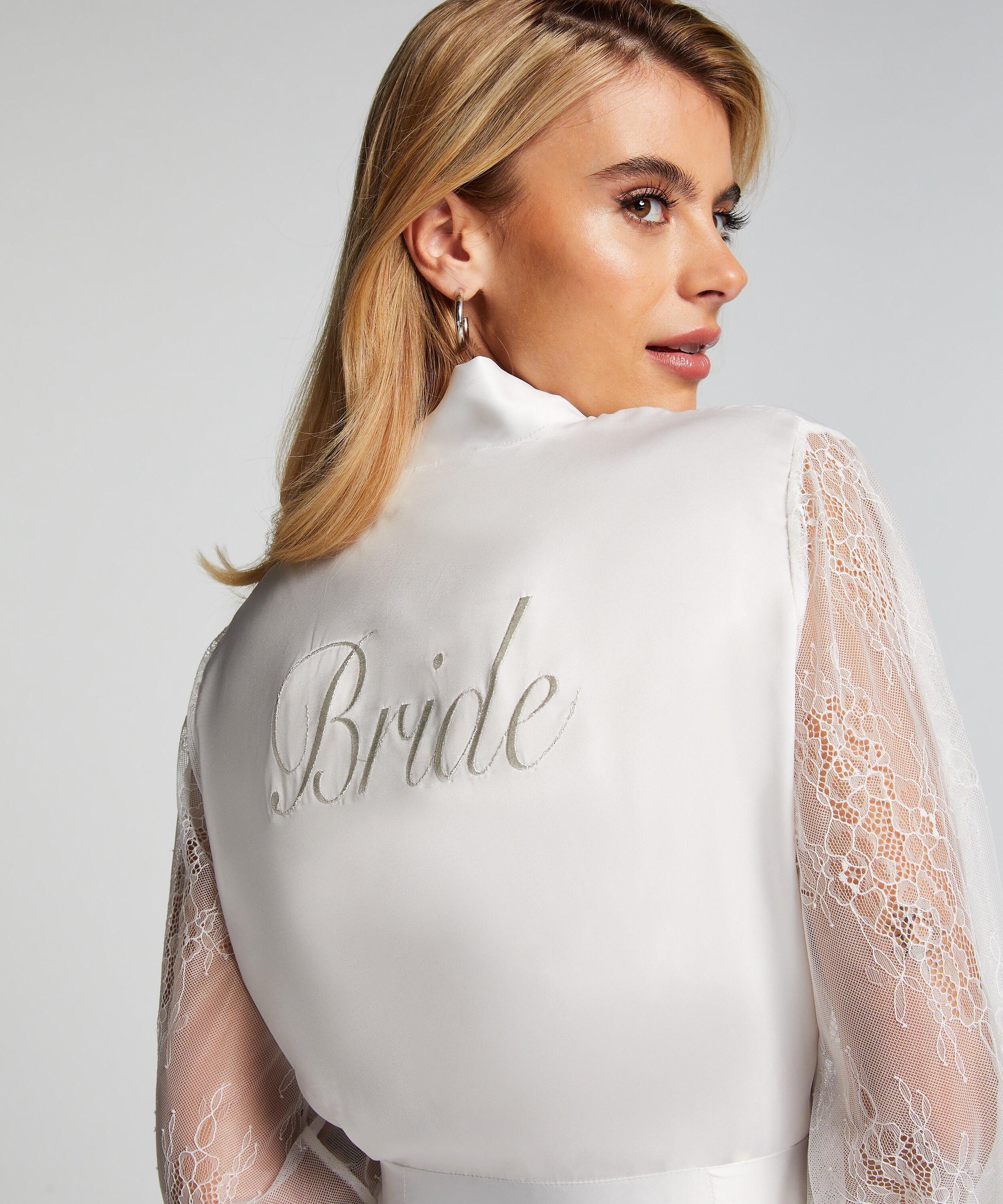 Kimono Satijn Bride, Wit
