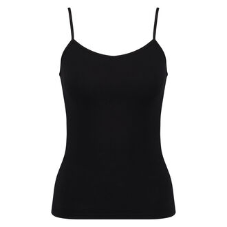 Naadloze spaghetti top, Zwart