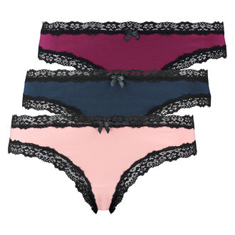 3 paar brazilian katoen, Paars