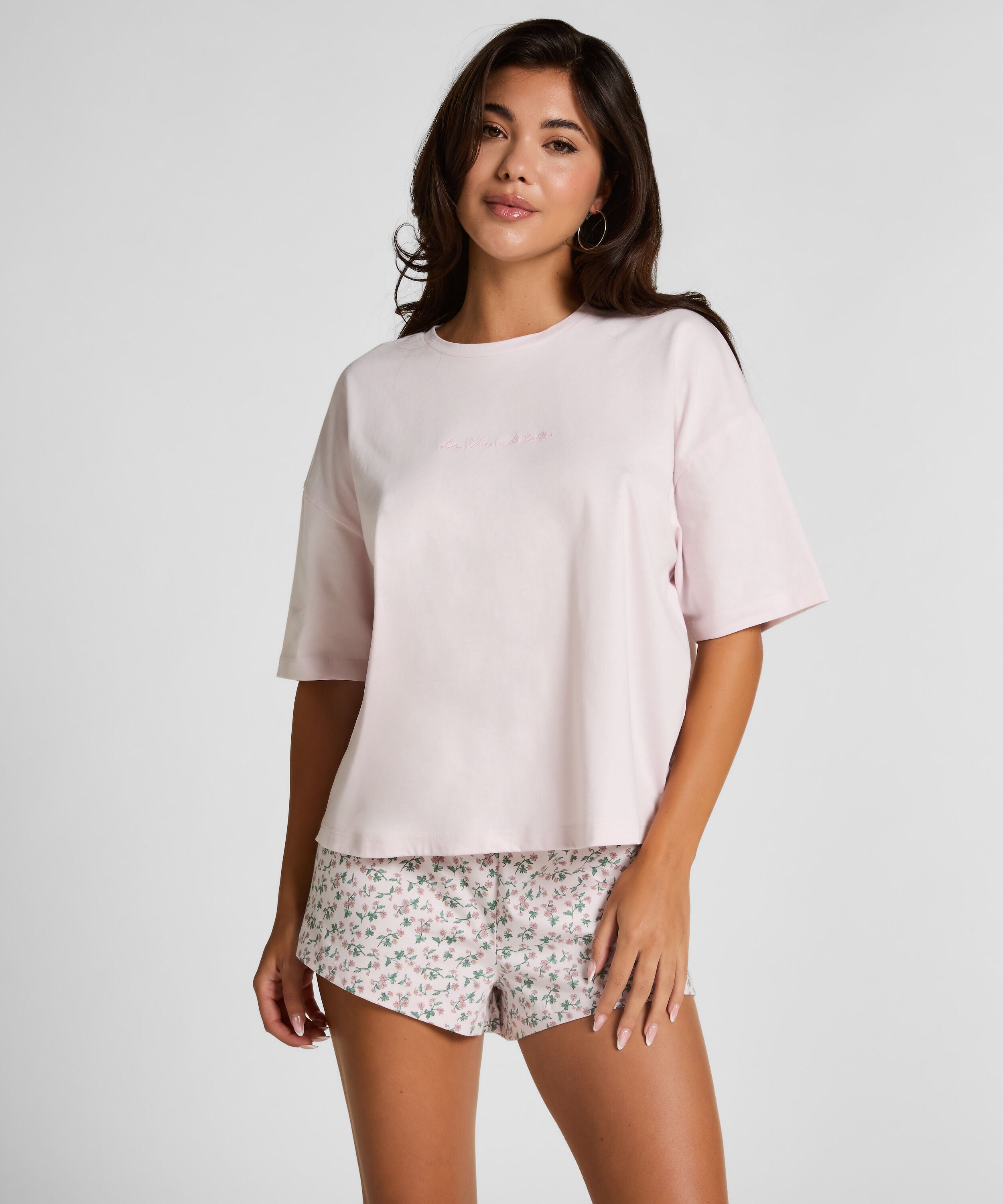 Pyjamaset Katoen Jersey Short, Paars