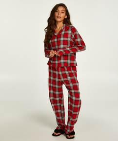 Pyjama set check Twill, Rood