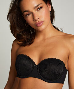 Voorgevormde strapless beugel bh Maya, Zwart