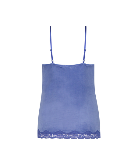 Cami Velours Lace, Blauw