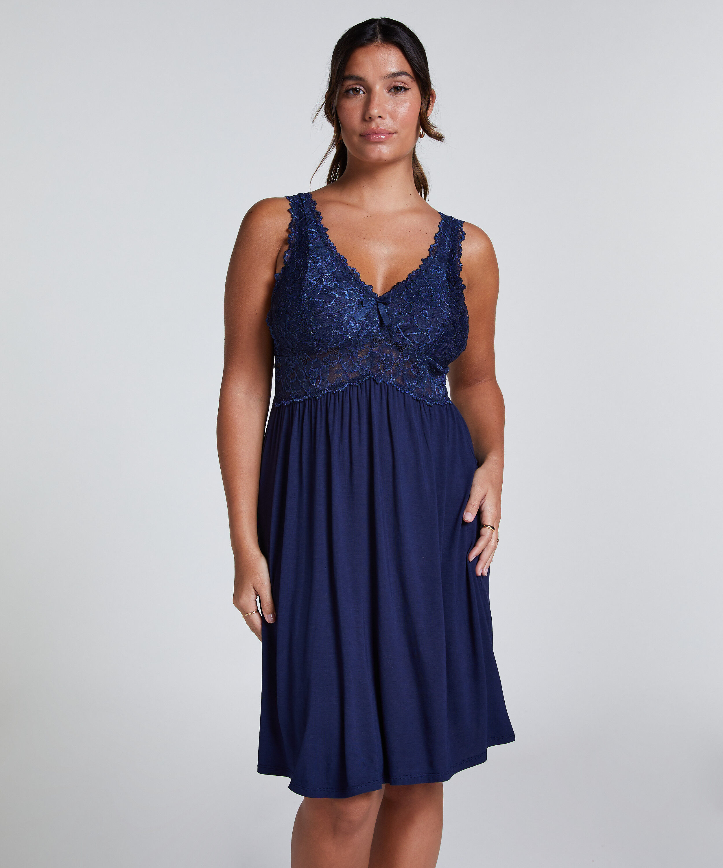 Slipdress Nora Lace, Blauw