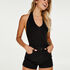 Naadloze halter body, Zwart