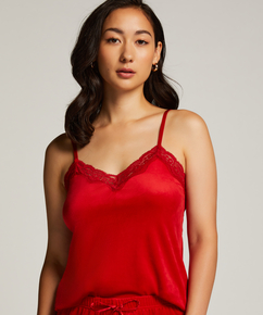 Cami top Velours Lace, Rood