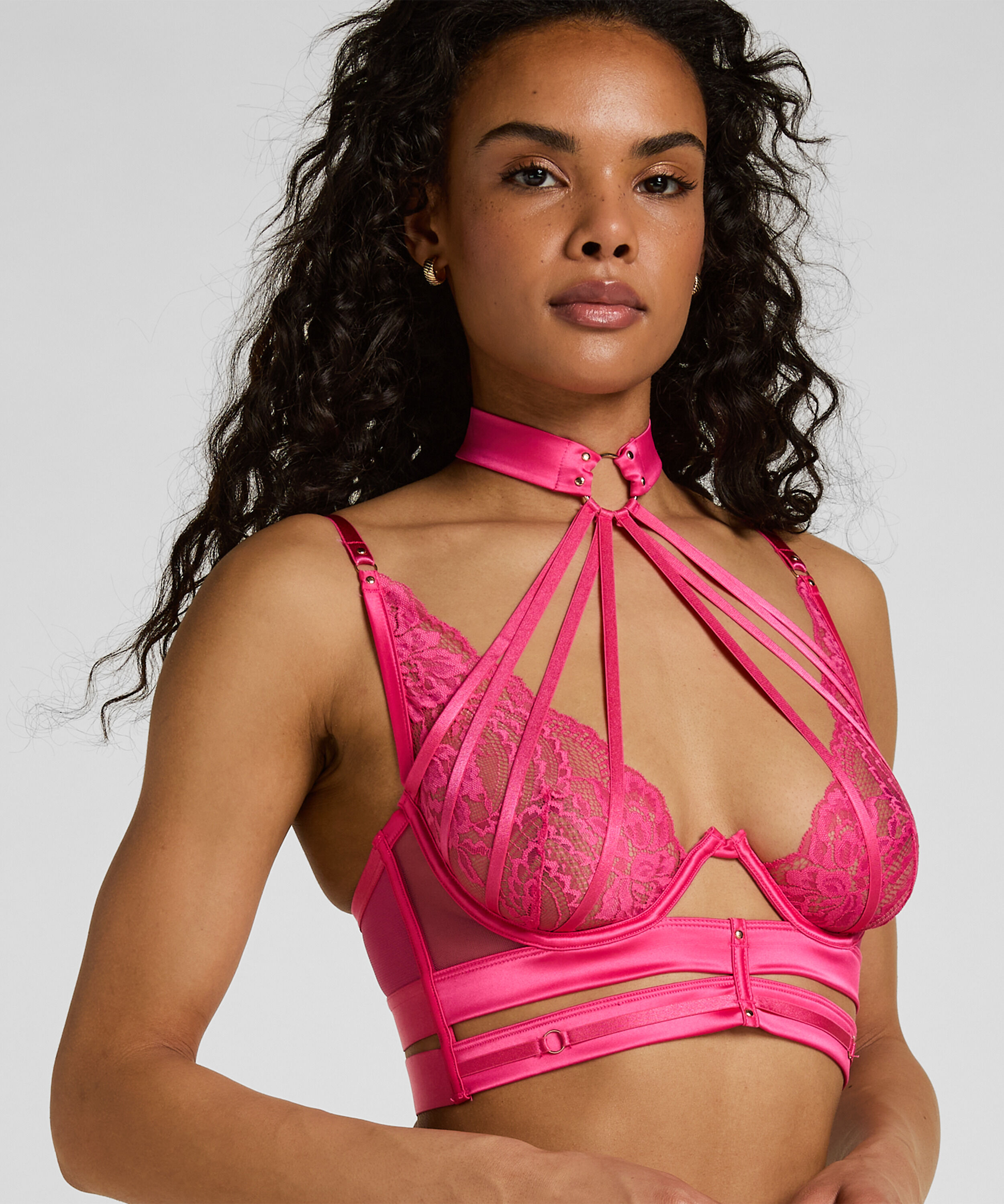 Niet-voorgevormde longline beugel bh Emmeline, Roze Niet-voorgevormde longline beugel bh Emmeline, Roze