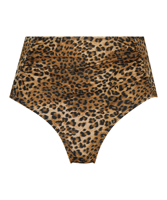 Hoog cheeky bikinibroekje Leopard, Bruin
