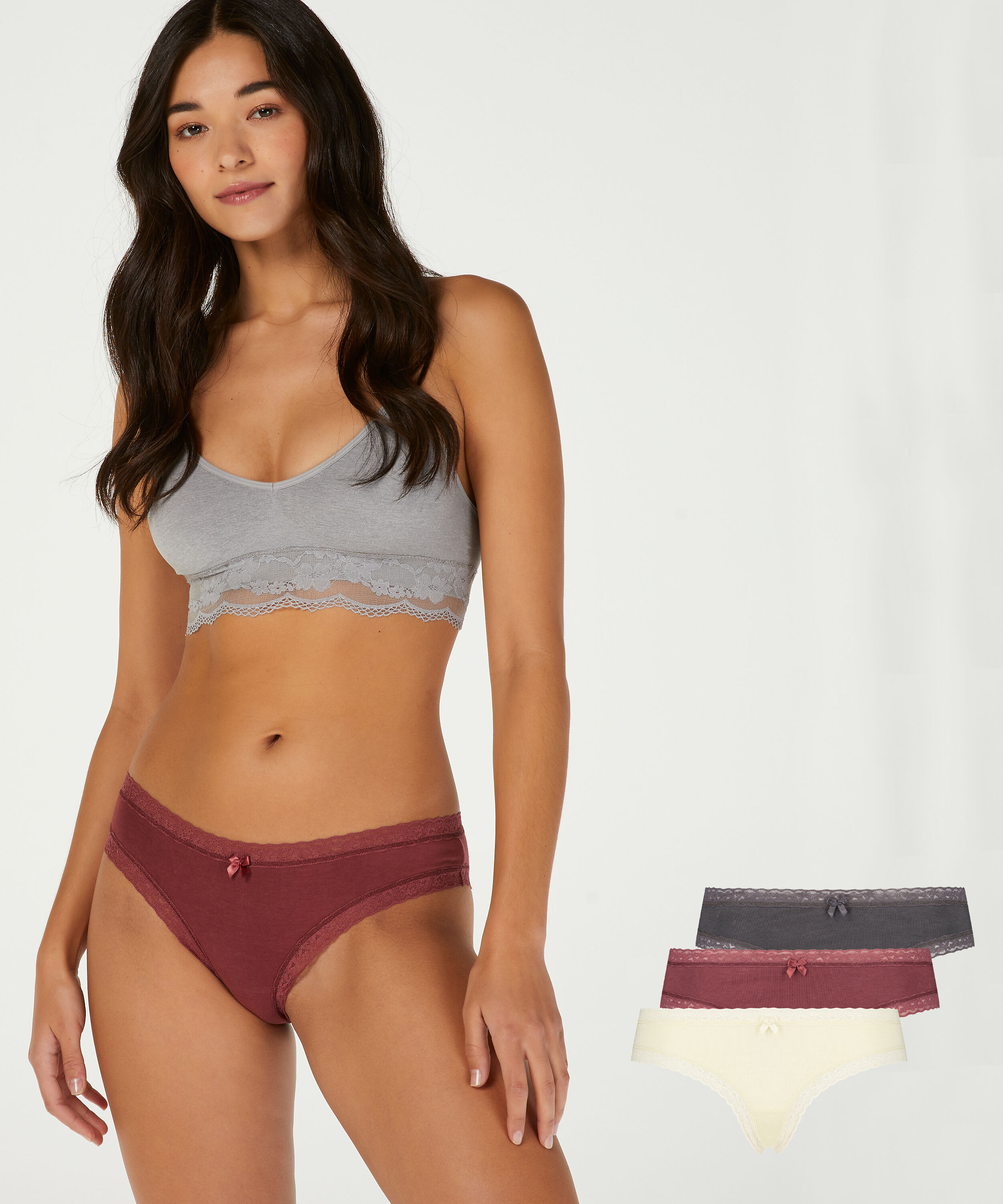 3-pack slips Beautiful, Rood