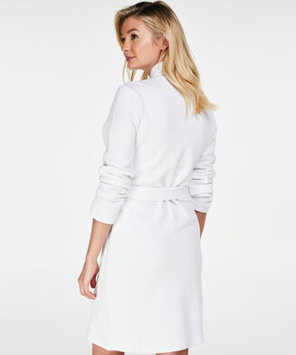 Badjas Jersey Jacquard, Wit