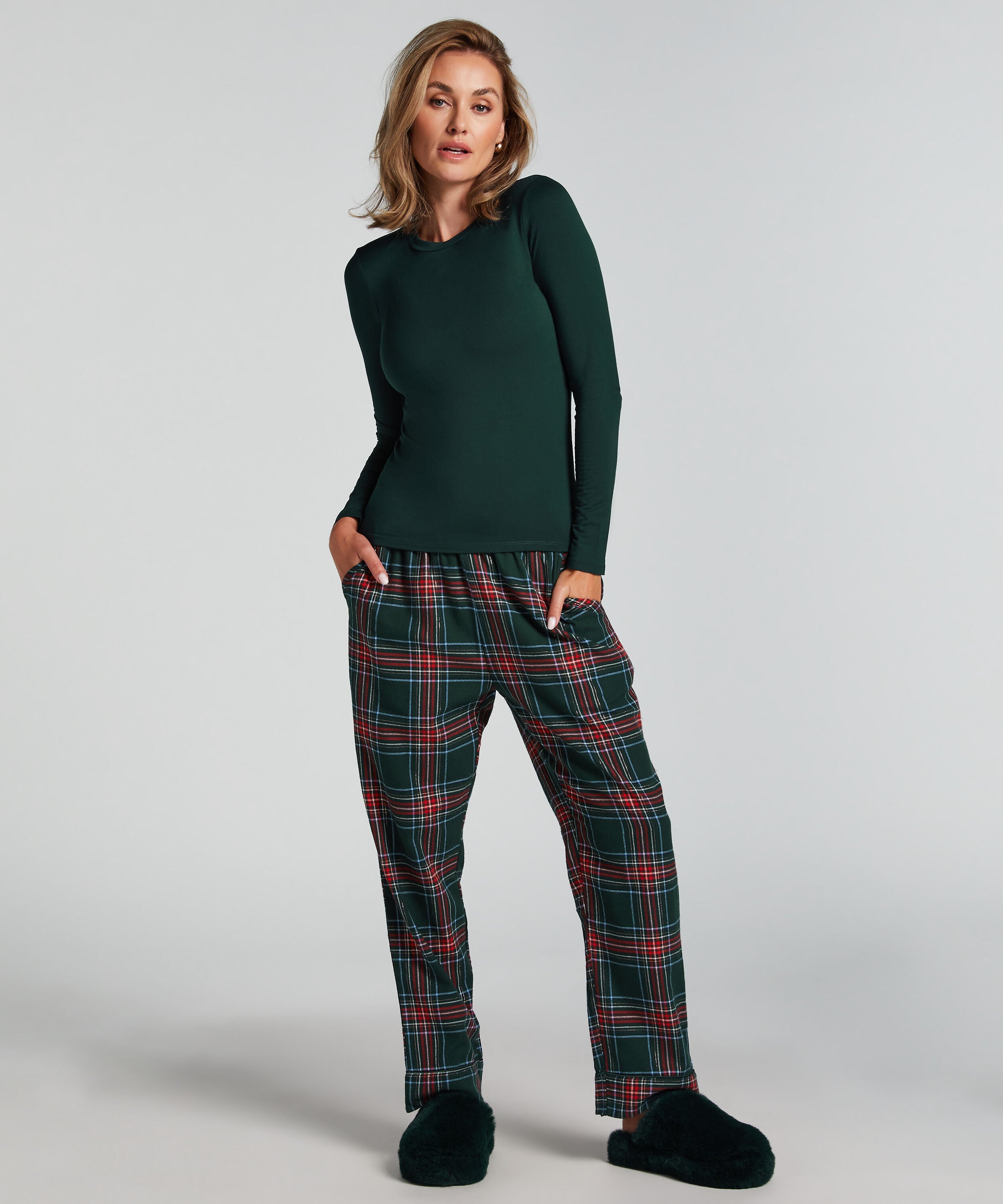 Pyjamaset Flannel, Groen
