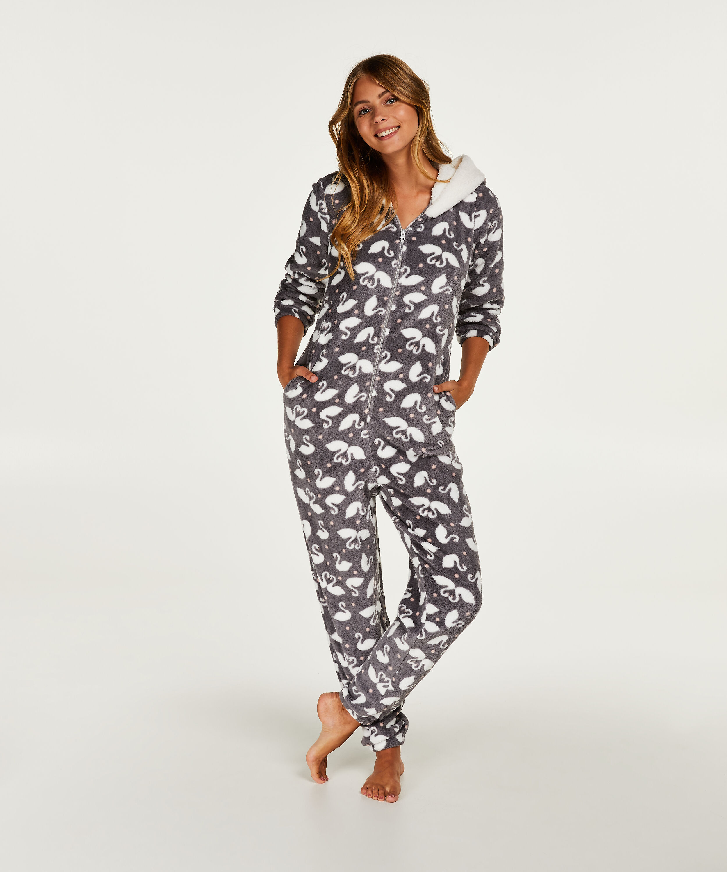 Onesie Fleece, Grijs Onesie Fleece, Grijs