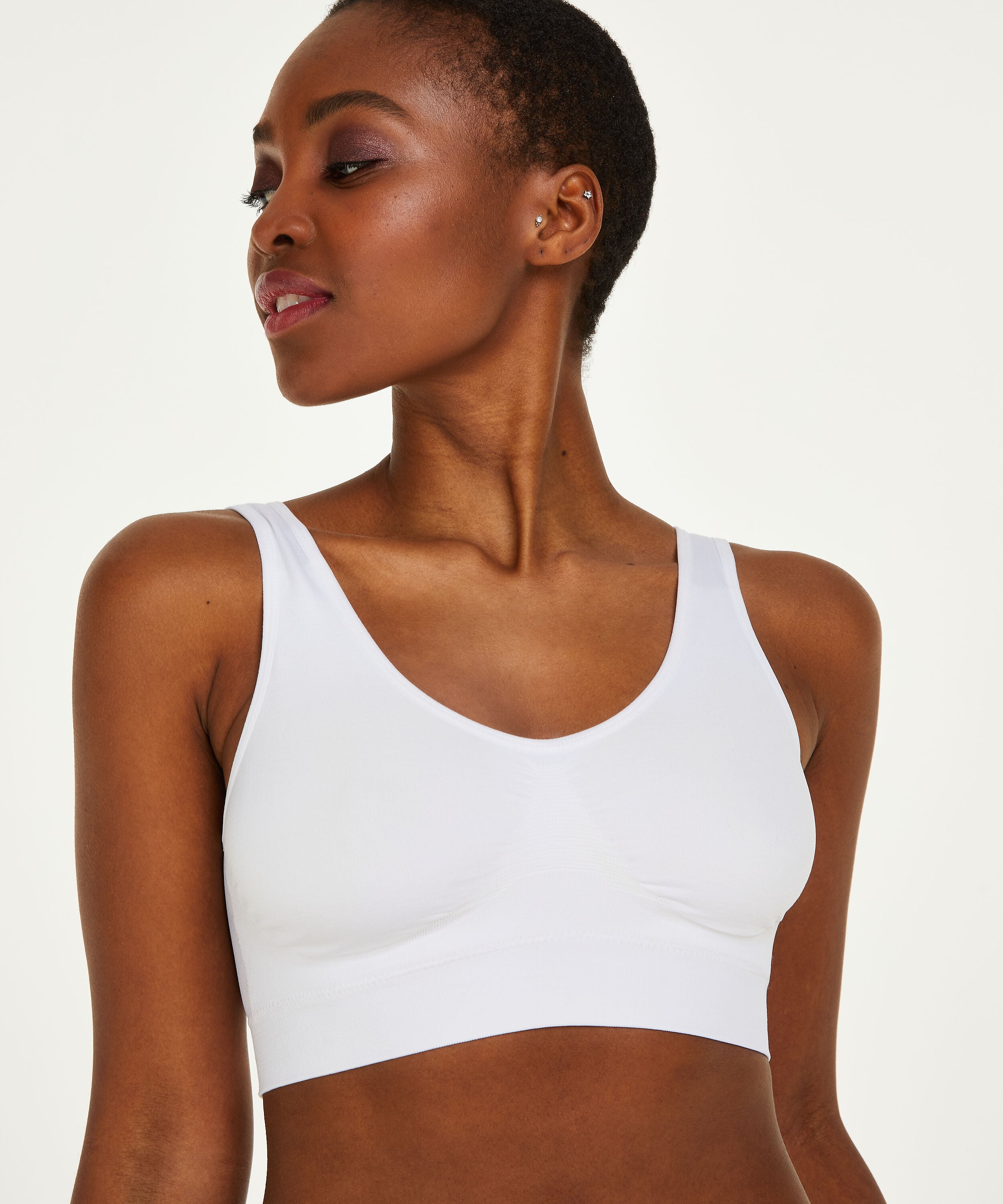 Naadloze croptop, Wit