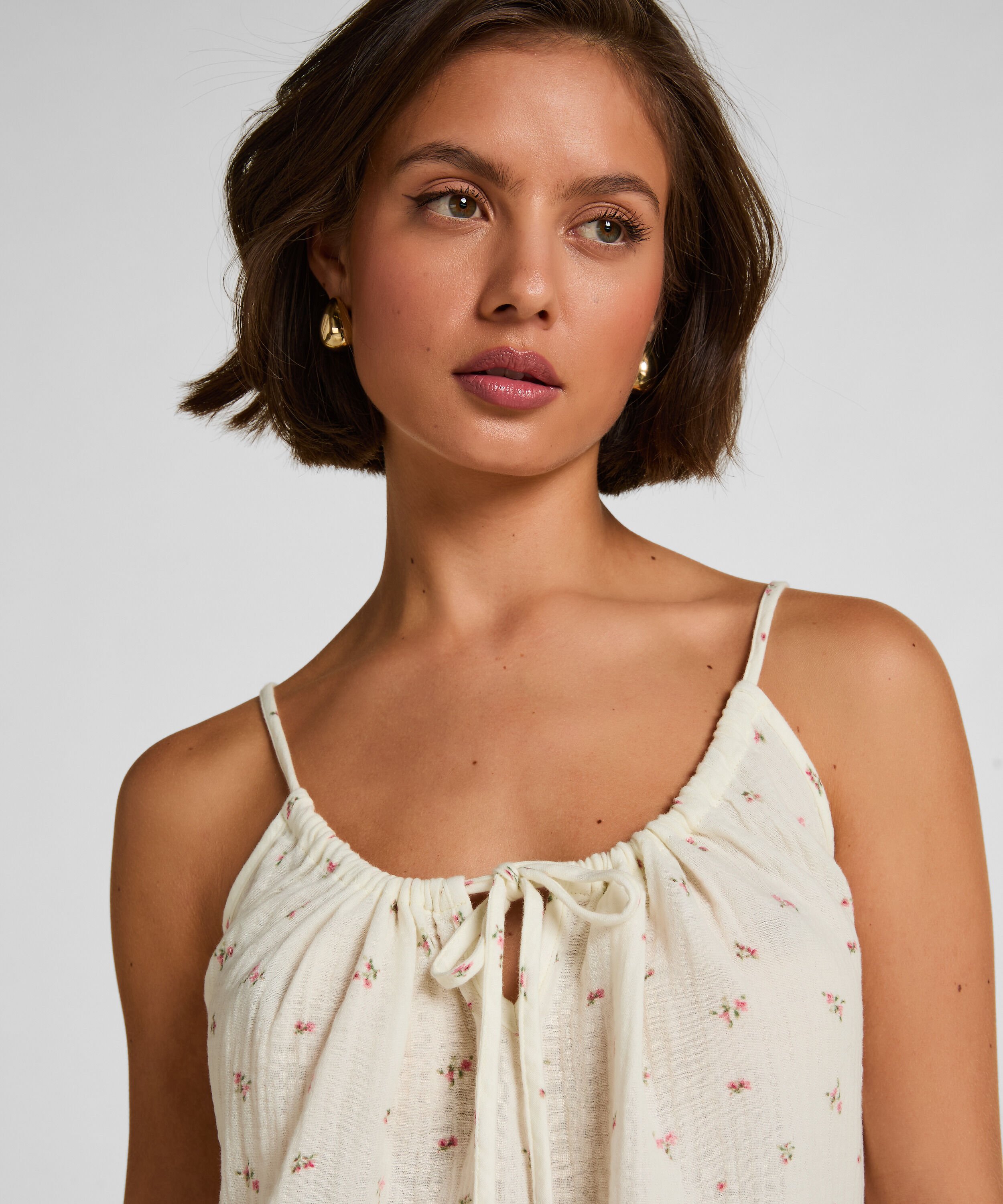 Mousseline Slipdress, Wit Mousseline Slipdress, Wit