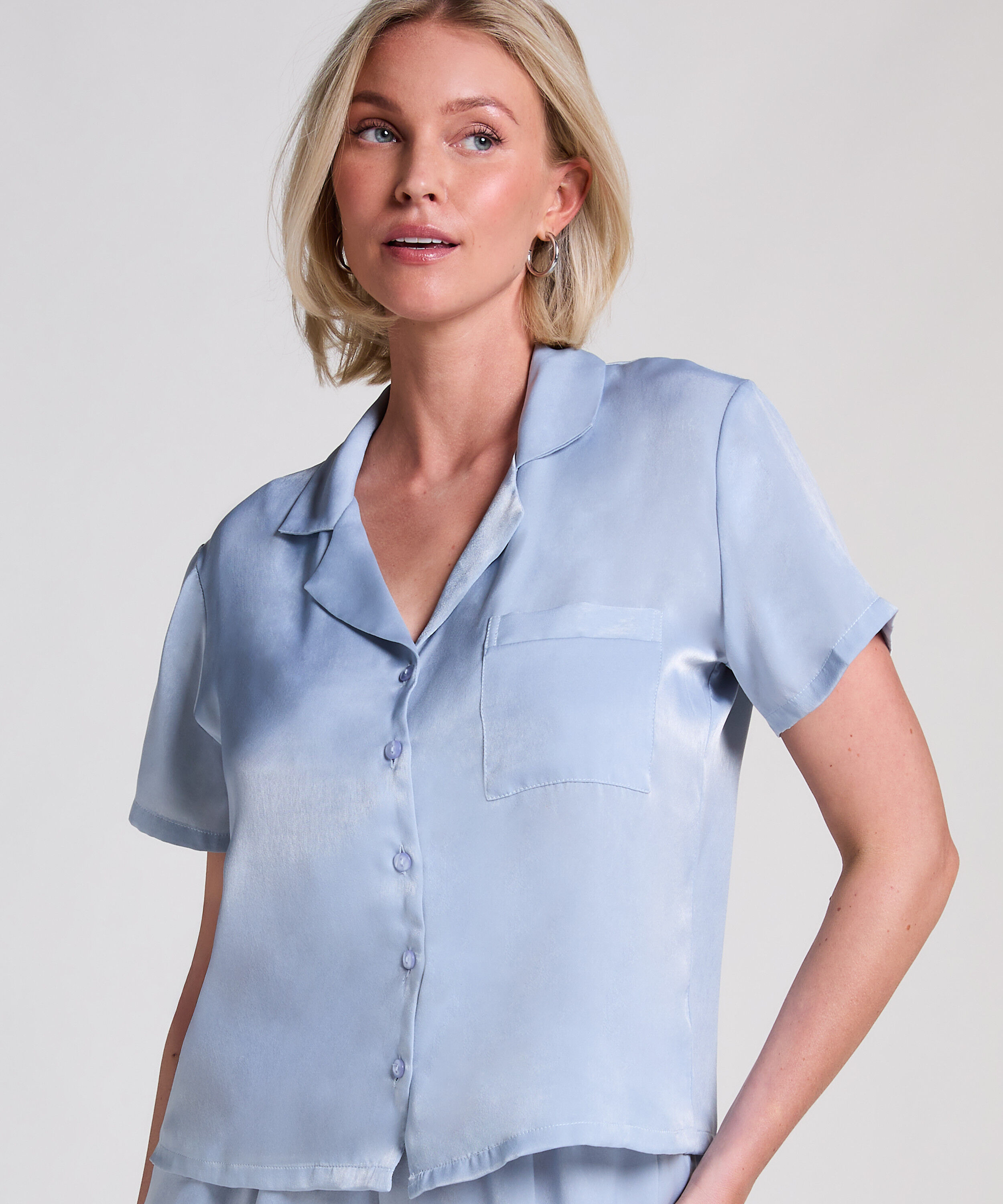 Jacket Satin, Blauw