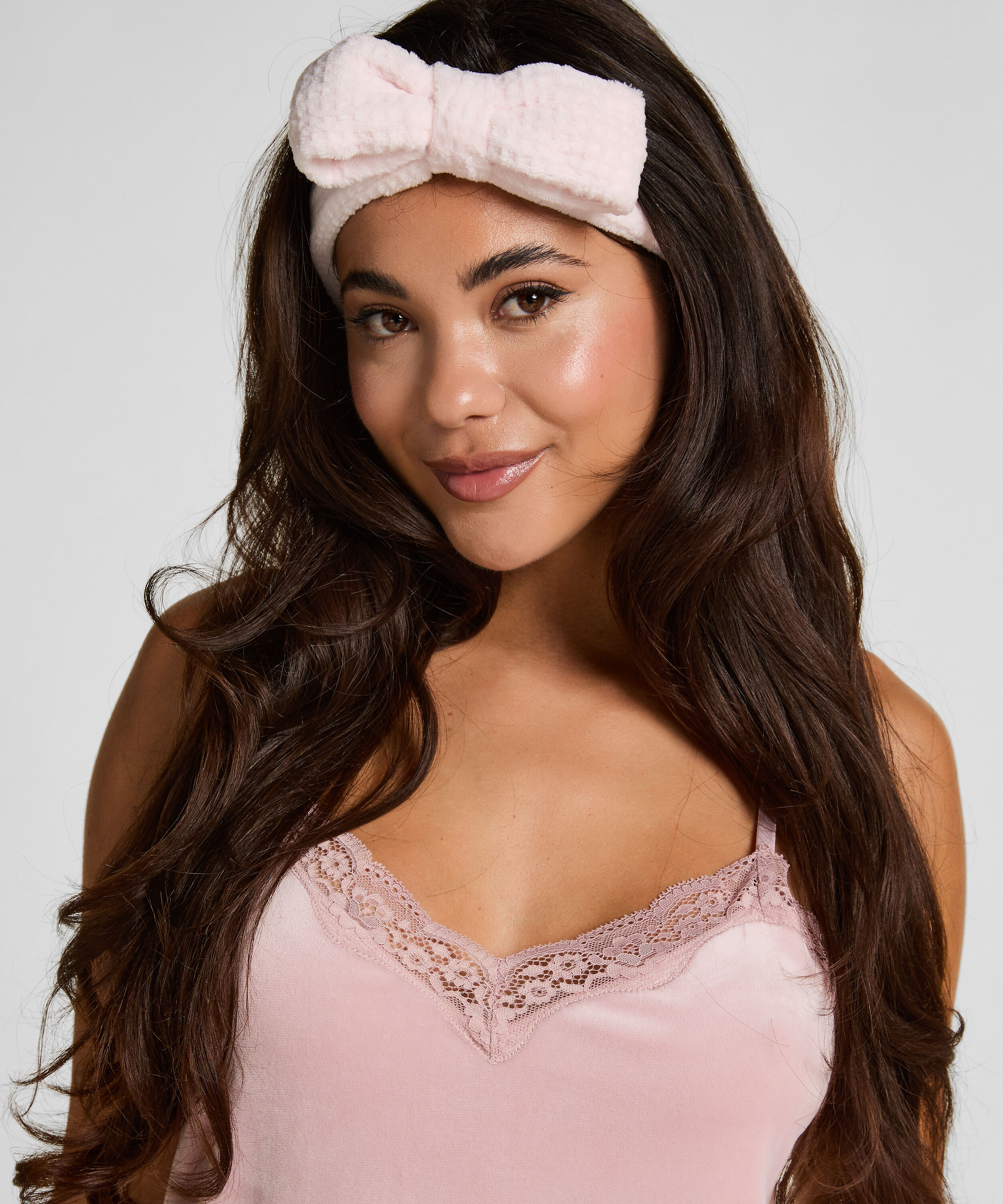 Hoofdband en scrunchie, Roze