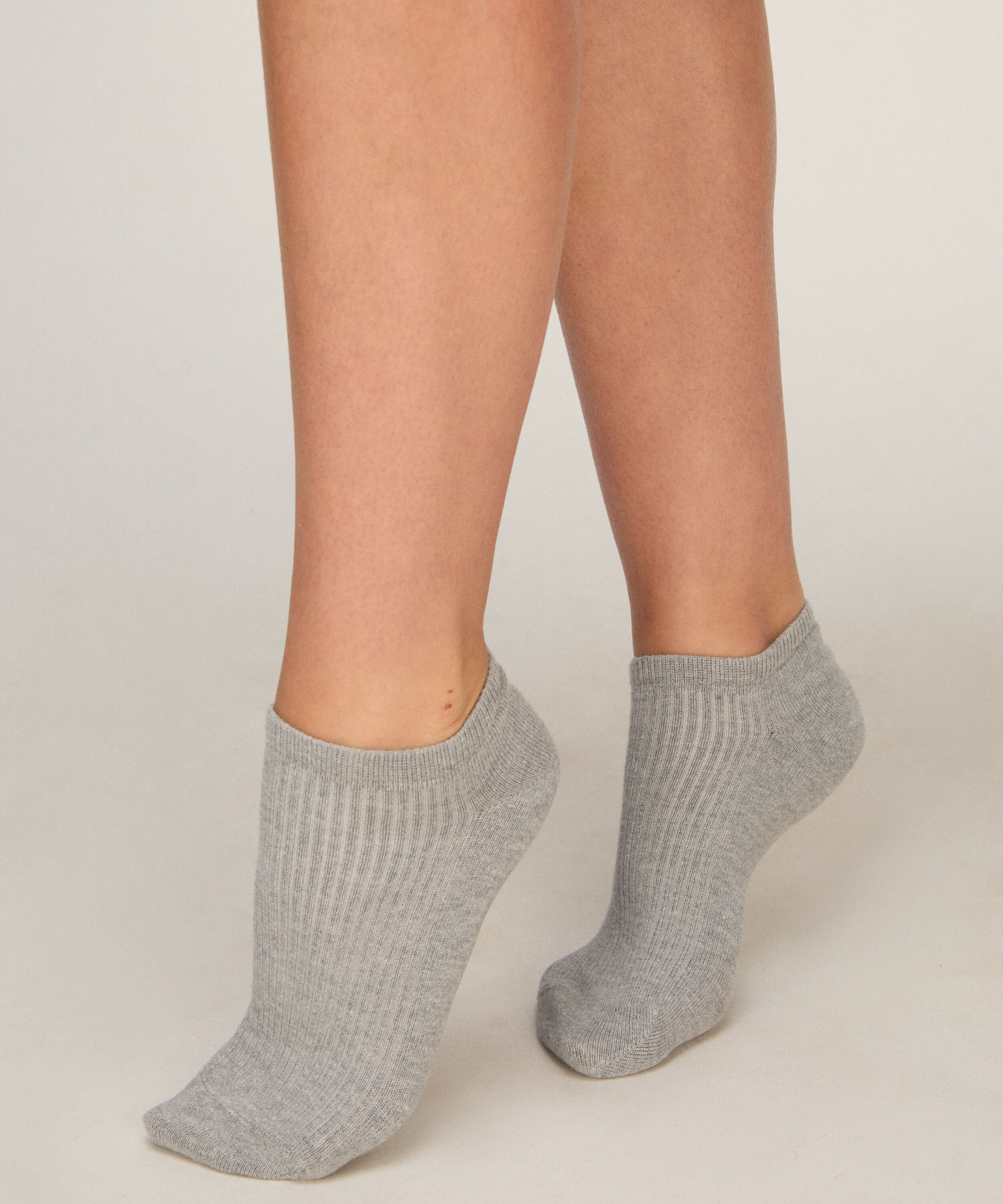 3-Pack Katoenen Sneaker Sokken, Grijs