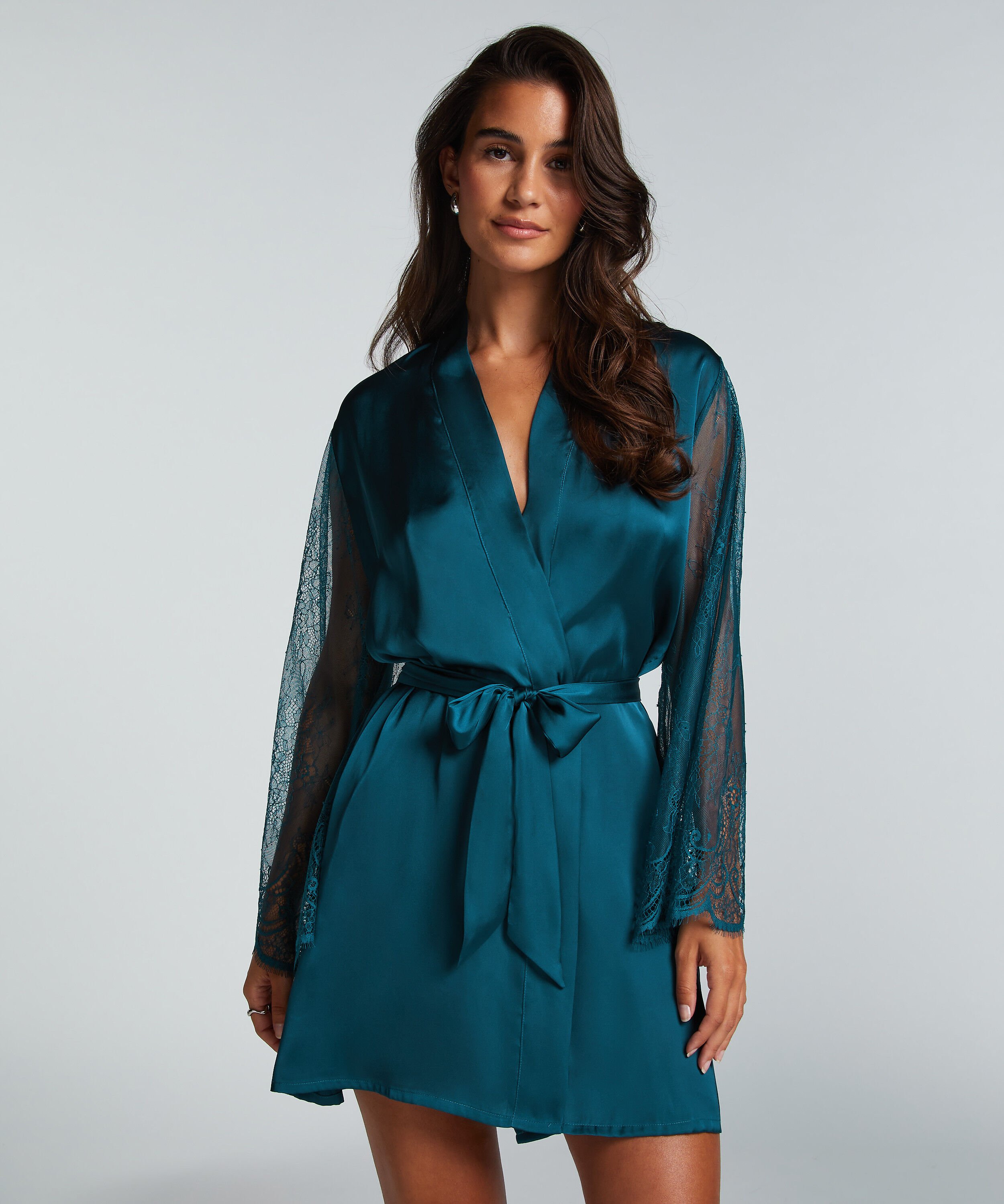 Kimono Satin, Blauw Kimono Satin, Blauw