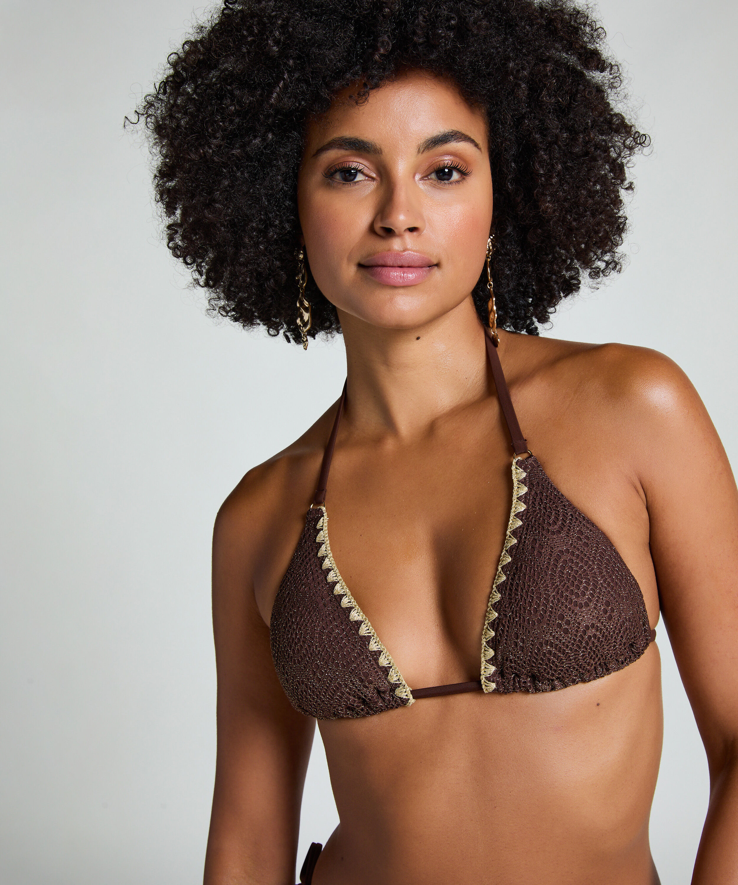 Triangel bikinitop crochet, Bruin Triangel bikinitop crochet, Bruin