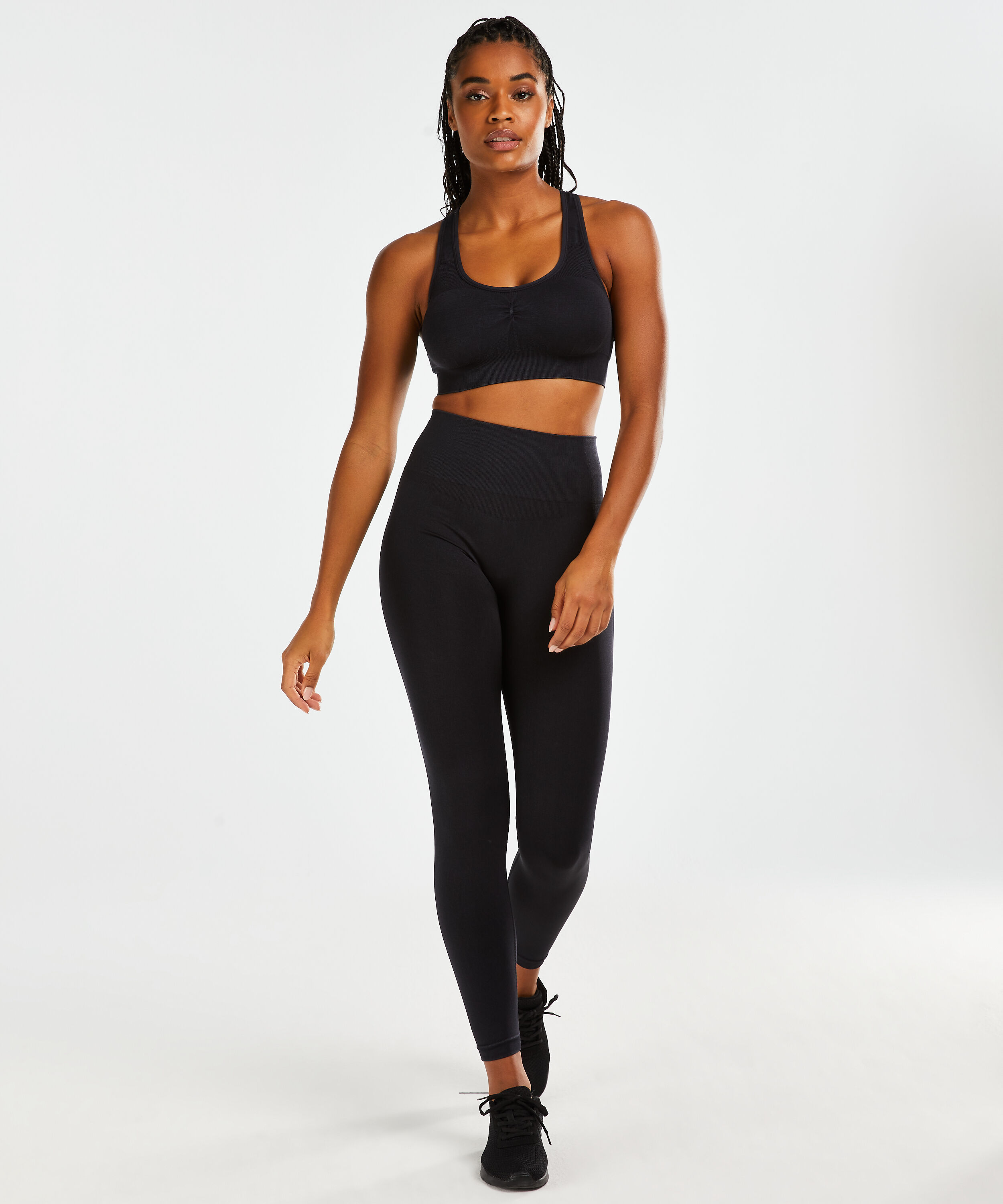 HKMX High waisted naadloze sportlegging Flex, Zwart