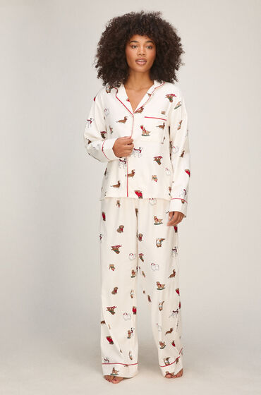 Hunkemöller Flanellen Pyjamaset Wit