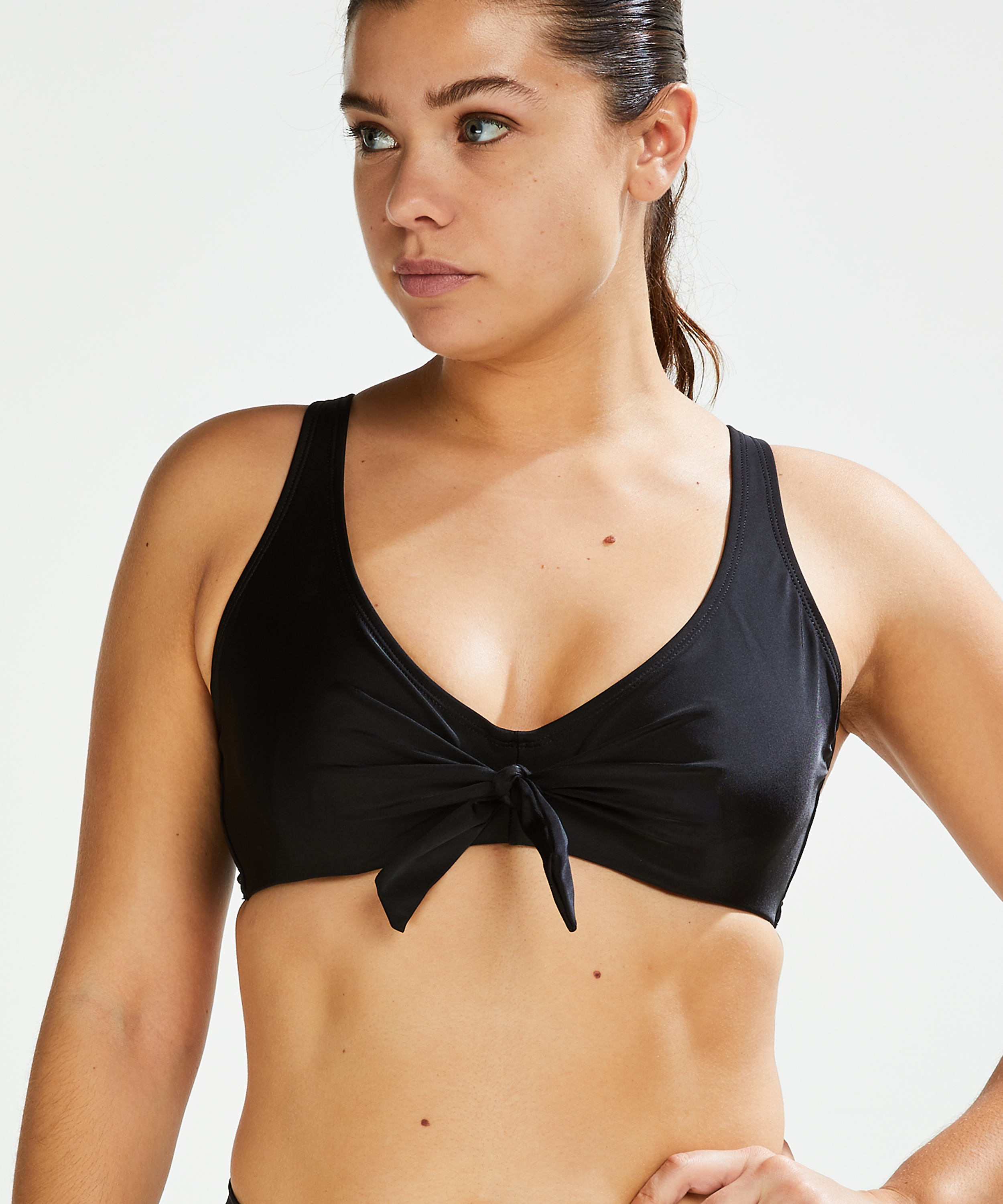 Hunkemöller voorgevormde beugel bikinitop Scallop Dot zwart/wit