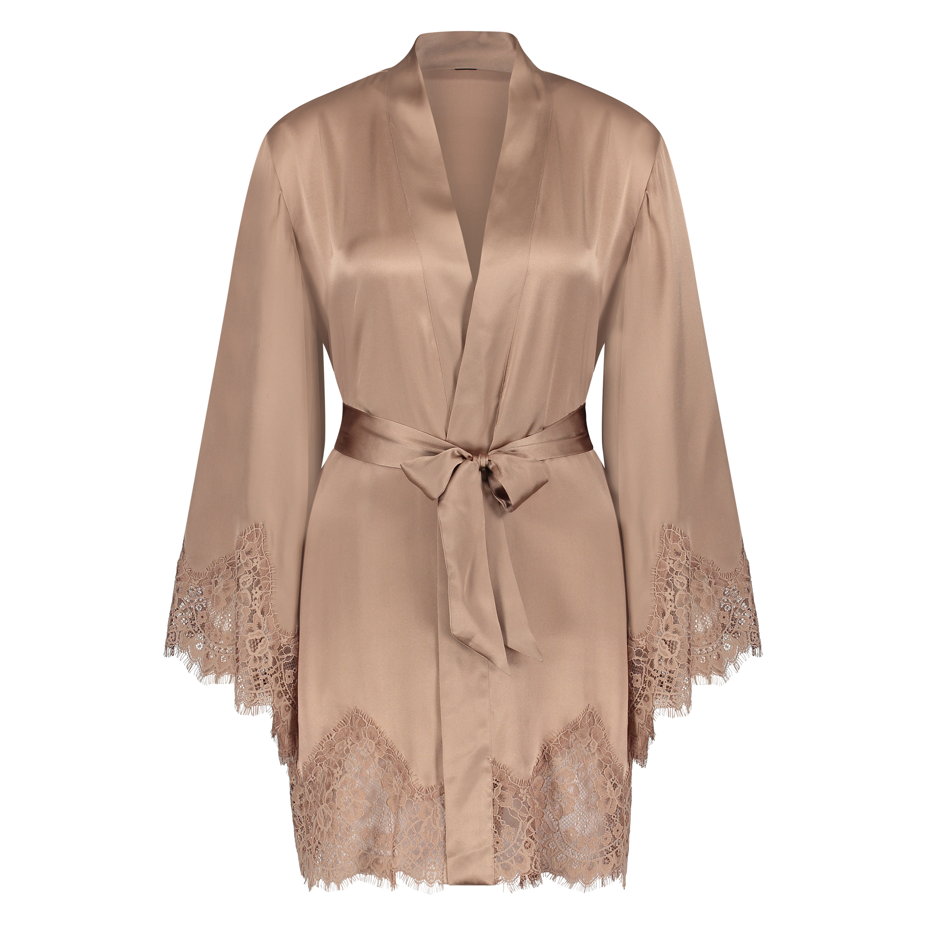 Kimono zijde Scallop Lace, Roze, main