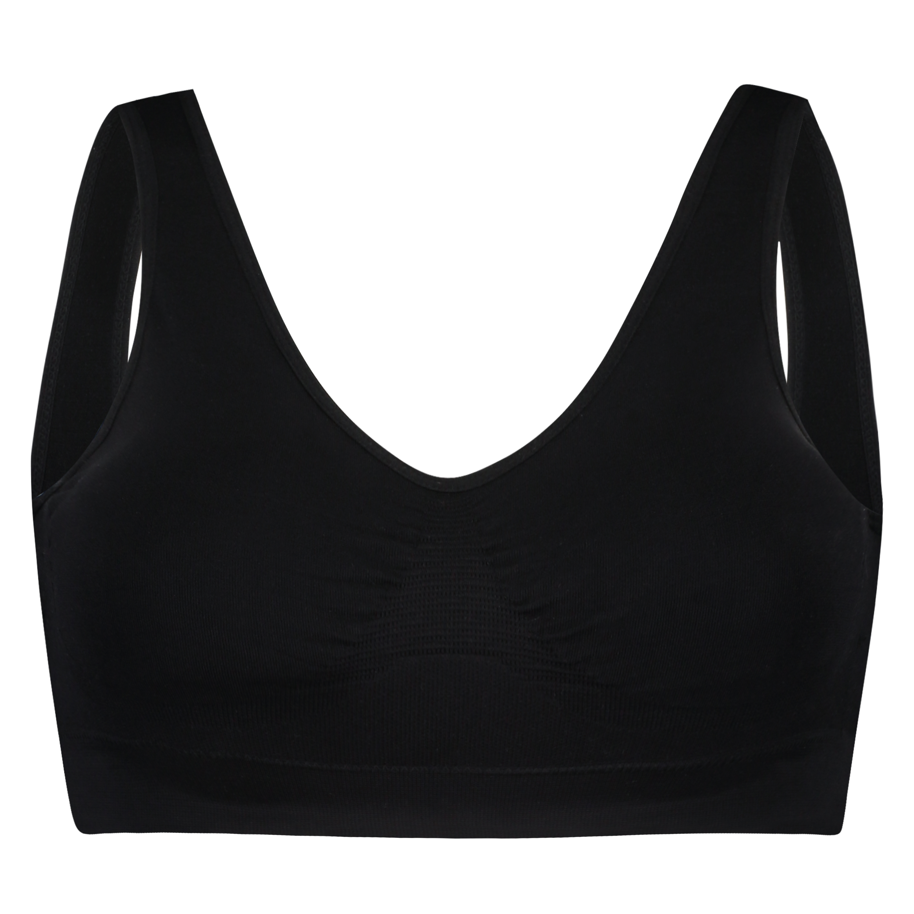 Naadloze croptop, Zwart, main