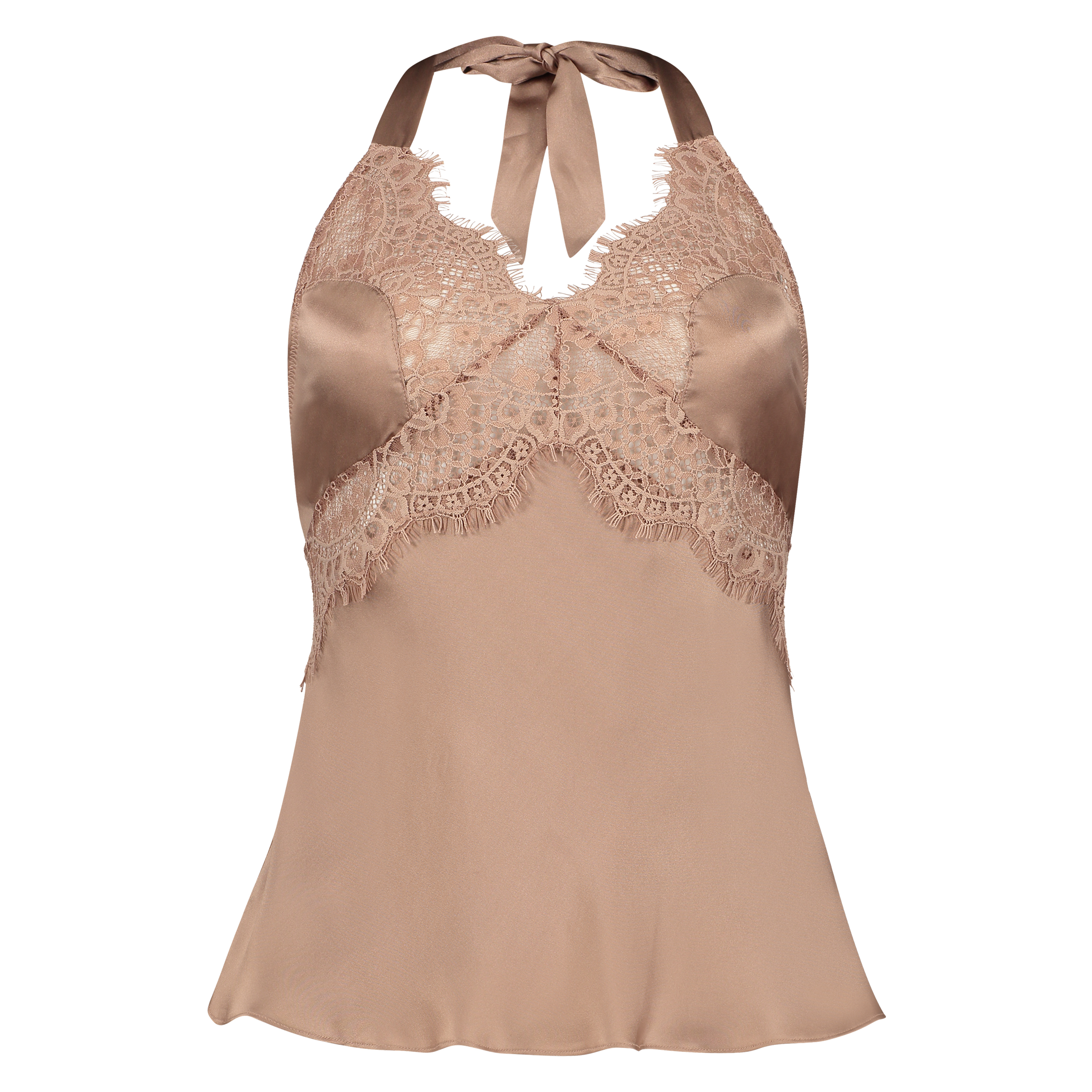 Pyjama cami top zijde Scallop Lace, Roze, main