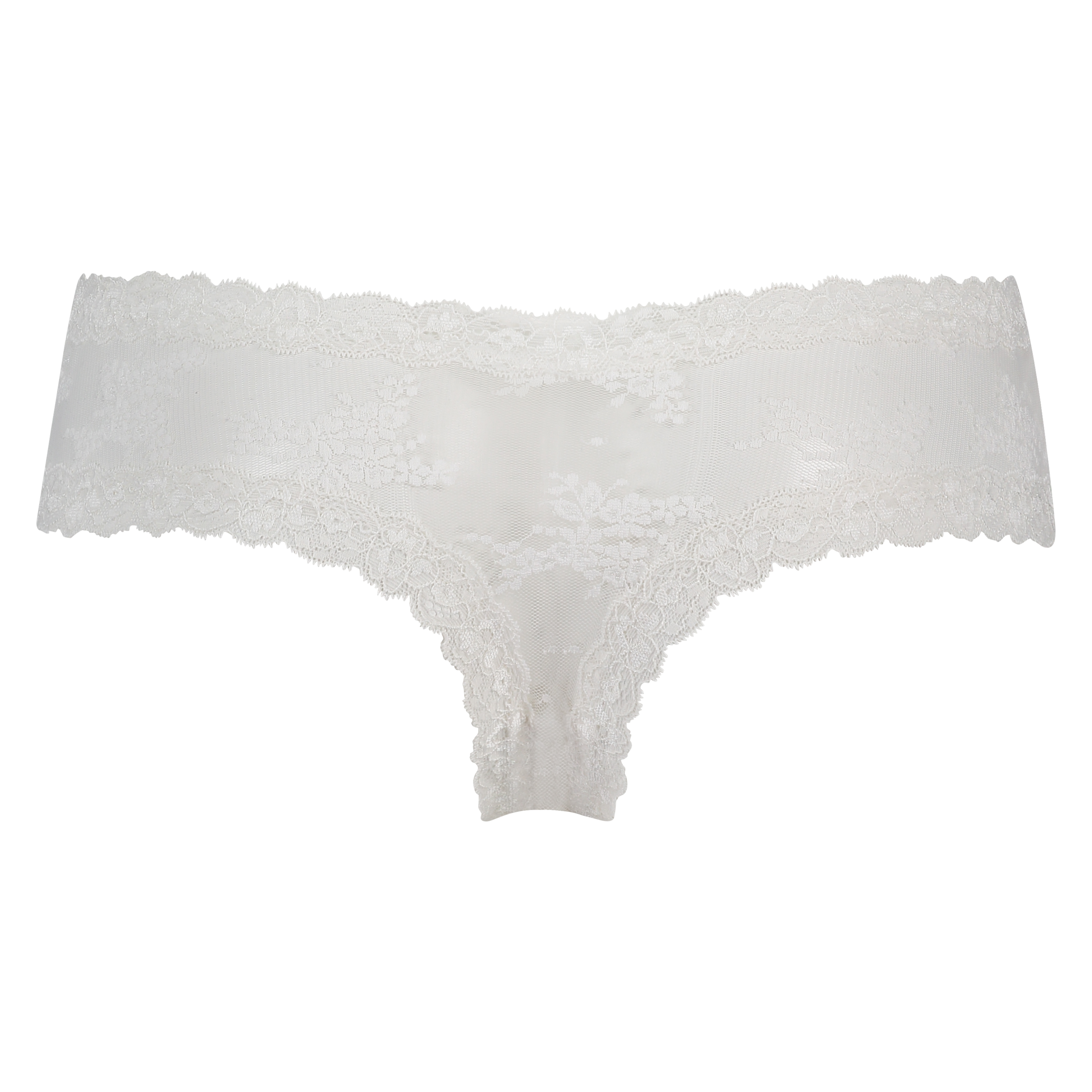 Brazilian V-shape Floral Mesh, Wit, main