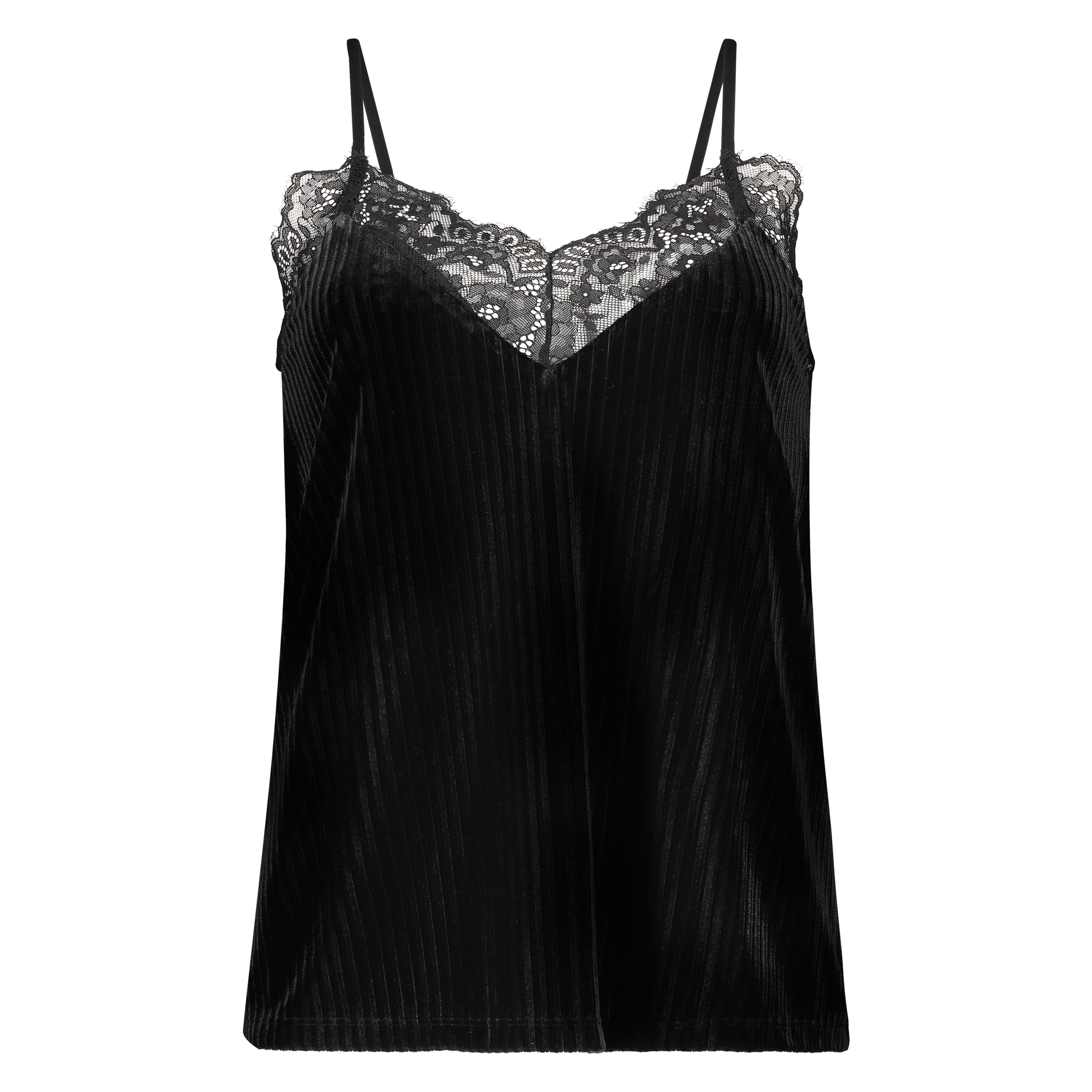 Cami Velours Rib Lace, Groen, main